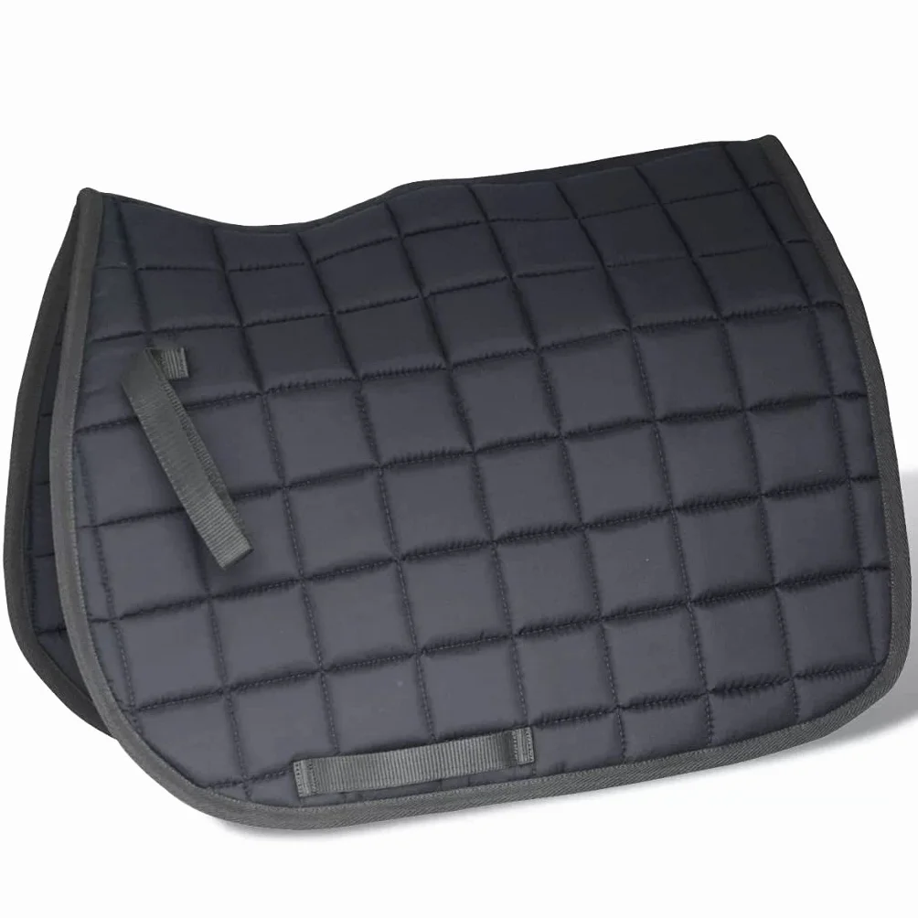SKM Set Sella Equitazione 17,5" in Pelle Sella Cavallo Set con Una Coperta per Sella, Staffe, Una Cinghia di Staffa ed Una Sottopancia Naturale Nera 18 cm 5-in-1