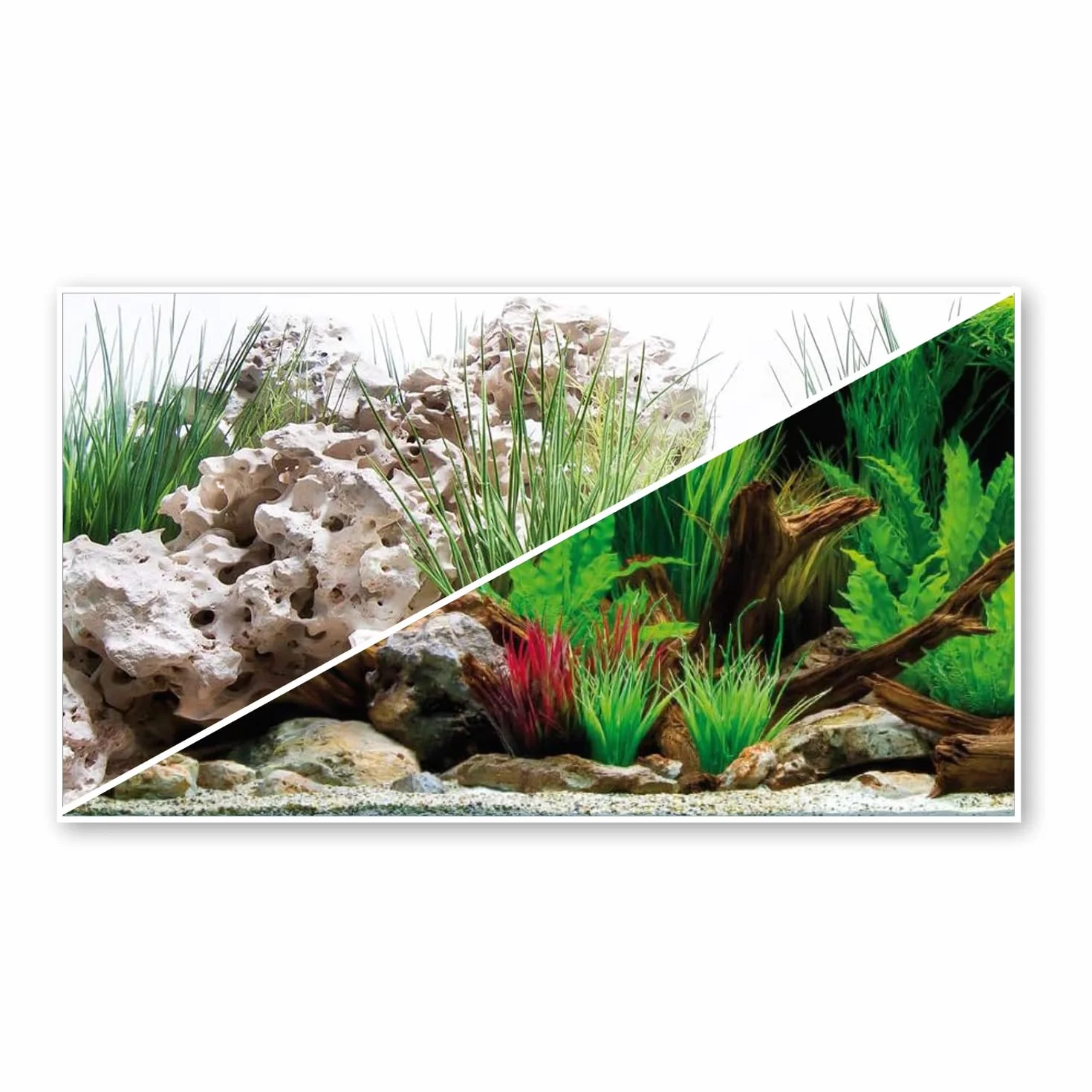 AMTRA WONDER - Sfondo in poster per acquario, decorazione dell'acquario, poster decorativo con doppia stampa, formato 30x60cm