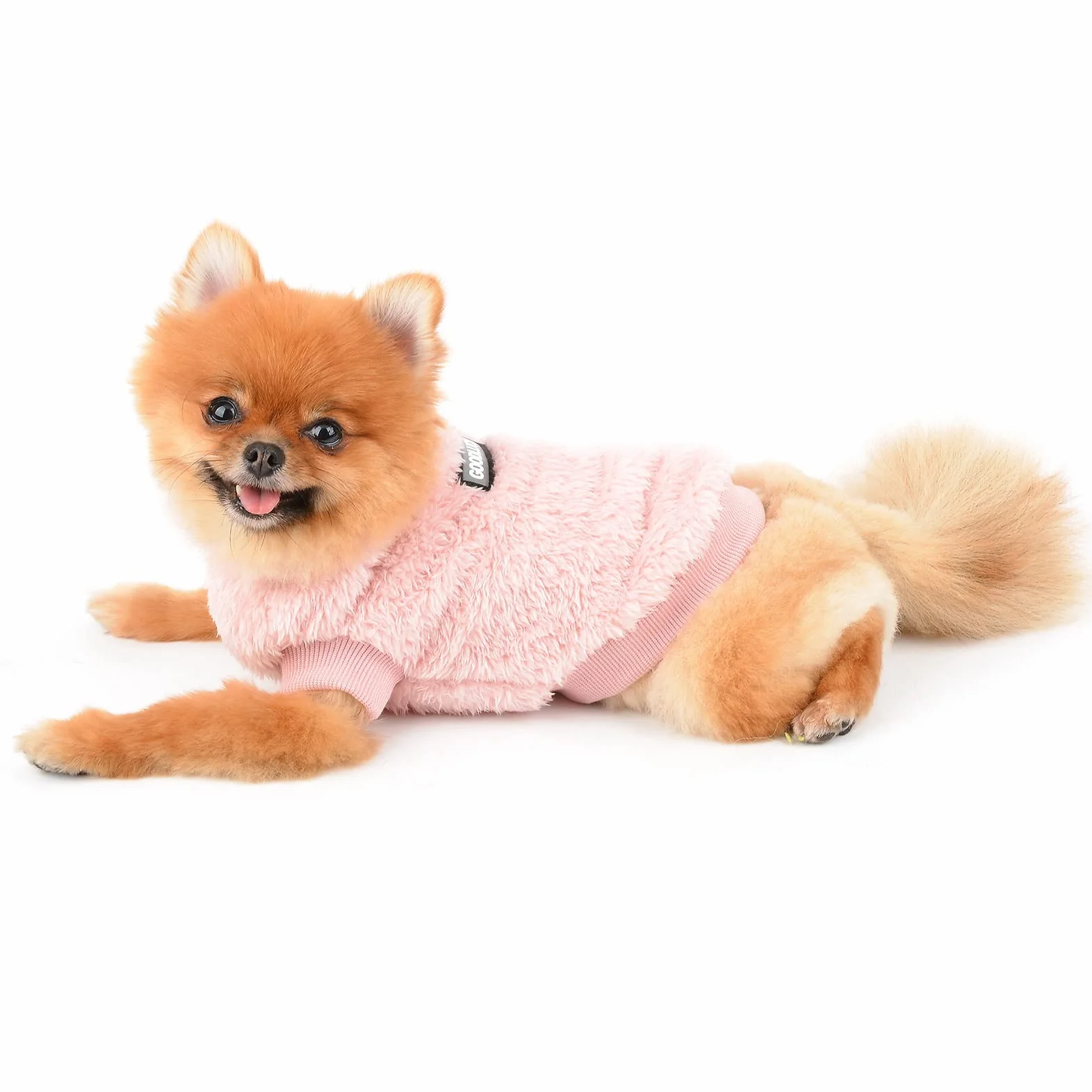 Pet Sherpa Maglione in pile a collo alto morbido per cani piccola taglia gatto cucciolo caldo autunno inverno abbigliamento Rosa S
