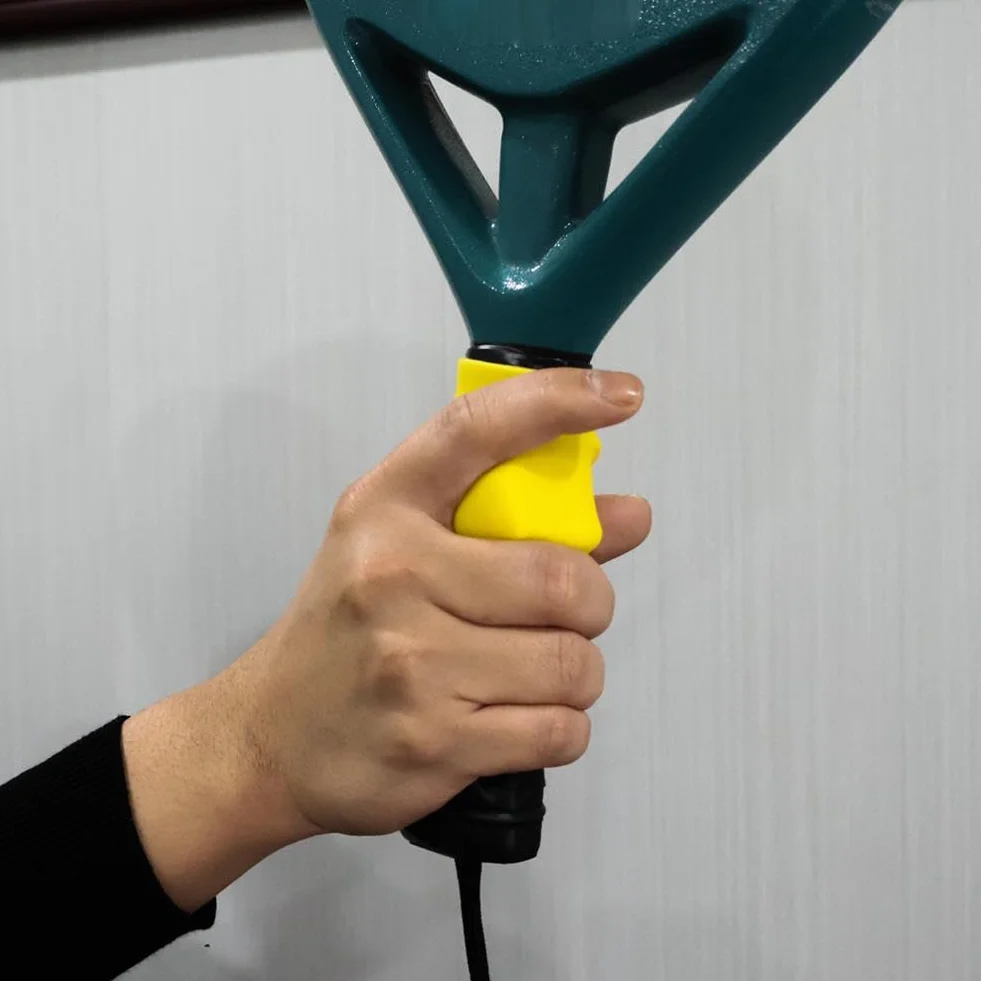 Copertura per manico da tennis in silicone antiscivolo con guida mano