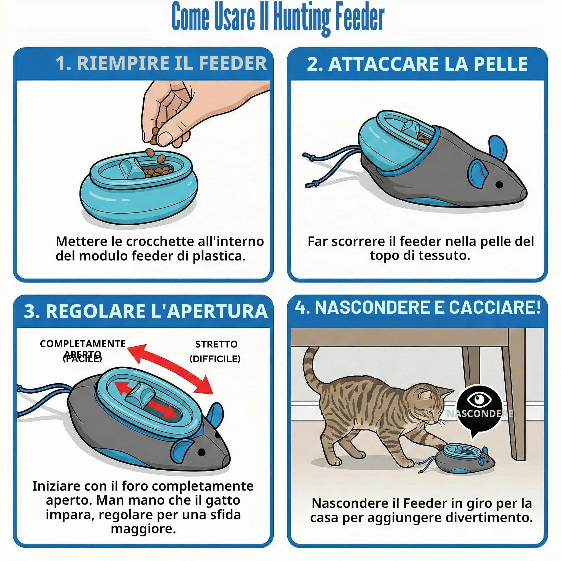 Doc & Phoebe - Mangiatoia interattiva per gatti da caccia, taglia unica