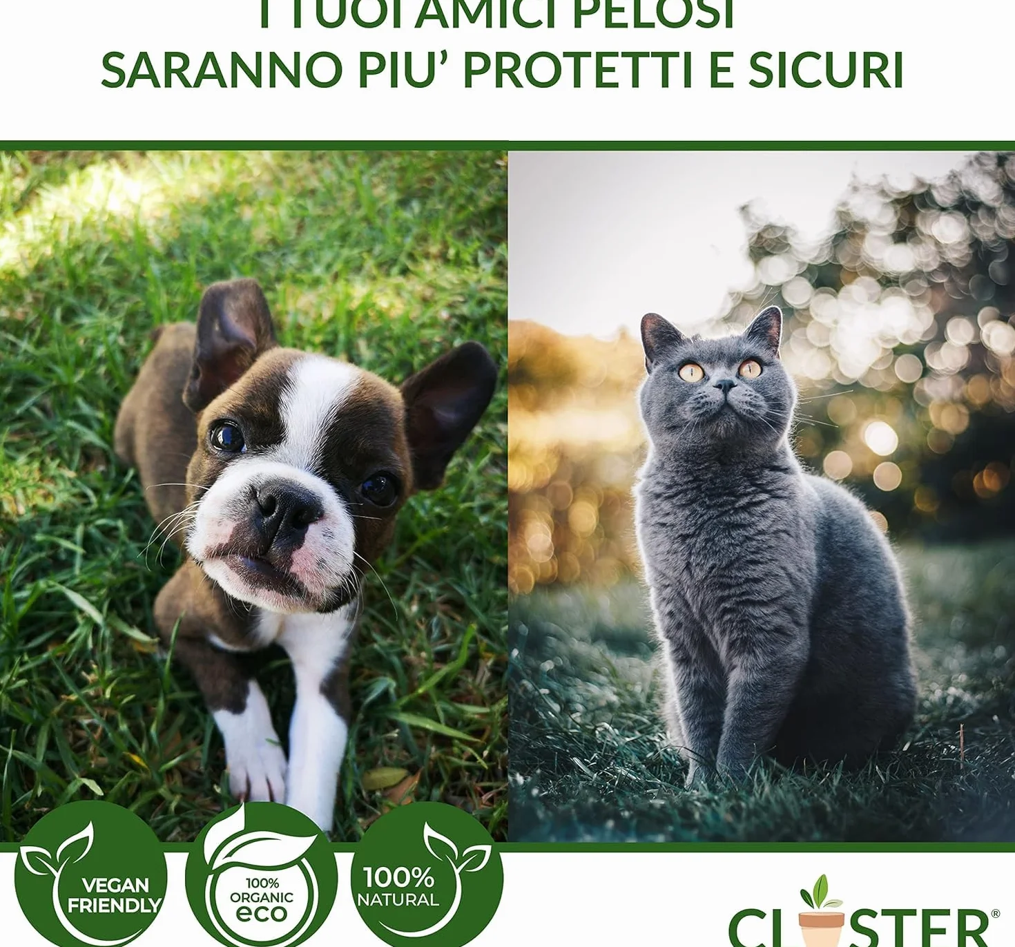 CLOSTER Neem Pet Protection 750 ml Antiparassitario Cani e Gatti Spray Repellente Insetti