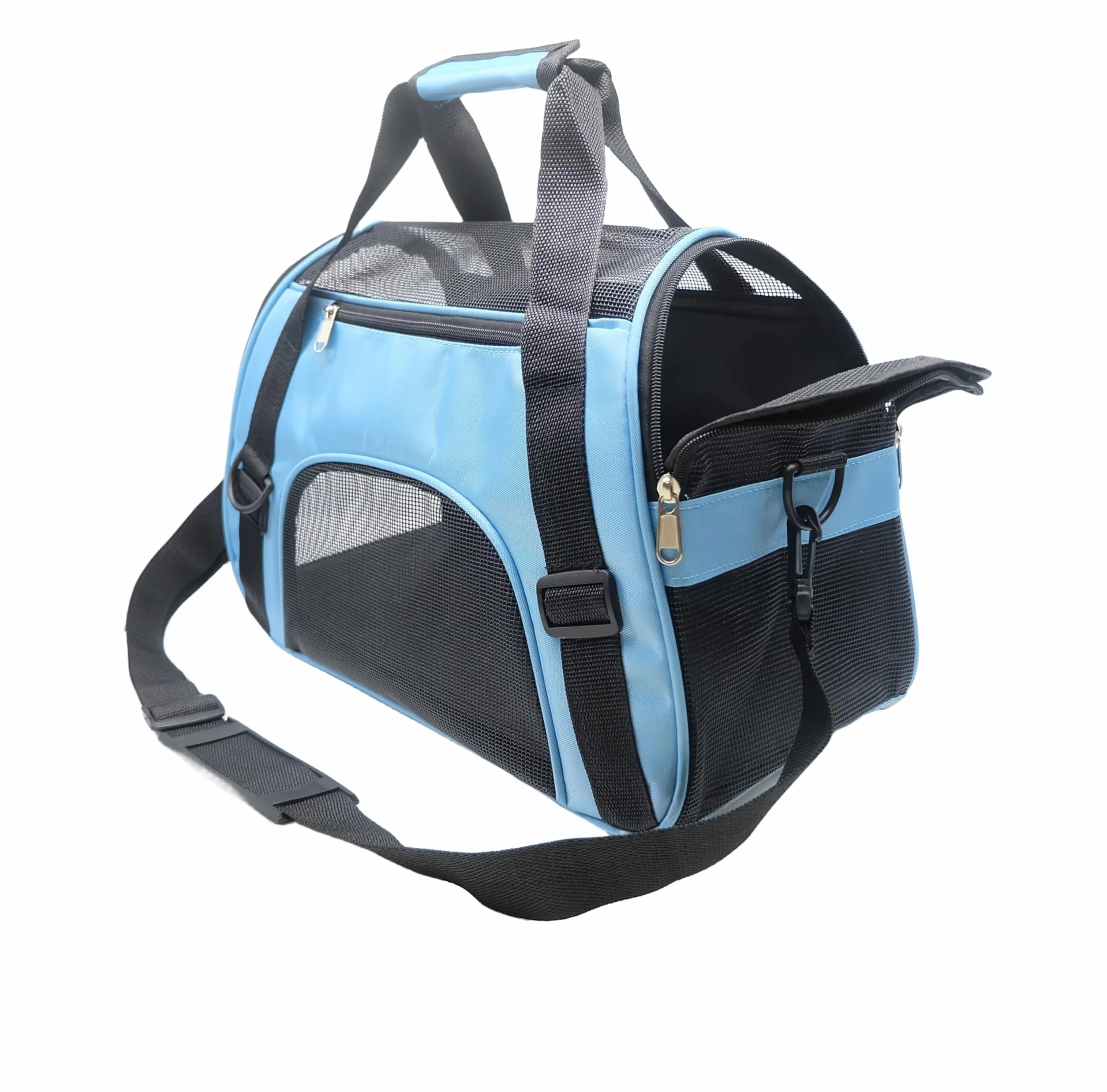 Borsa per animali domestici, trasportino per gatti e cuccioli di piccola taglia, approvato dalle compagnie aeree (S, colore blu)