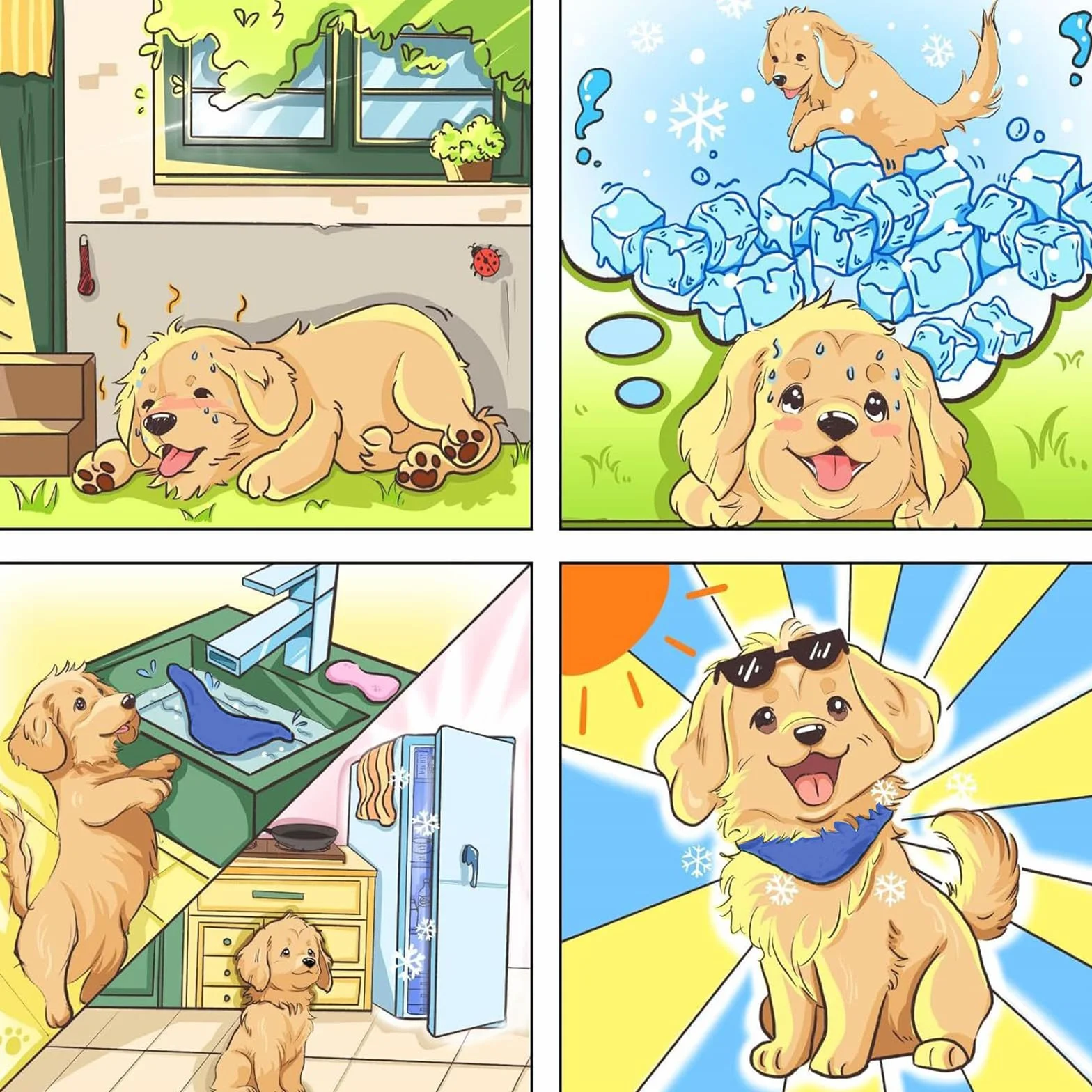 Raffreddamento Collare per Cani Traspirante Sciarpa Ghiaccio Blu L