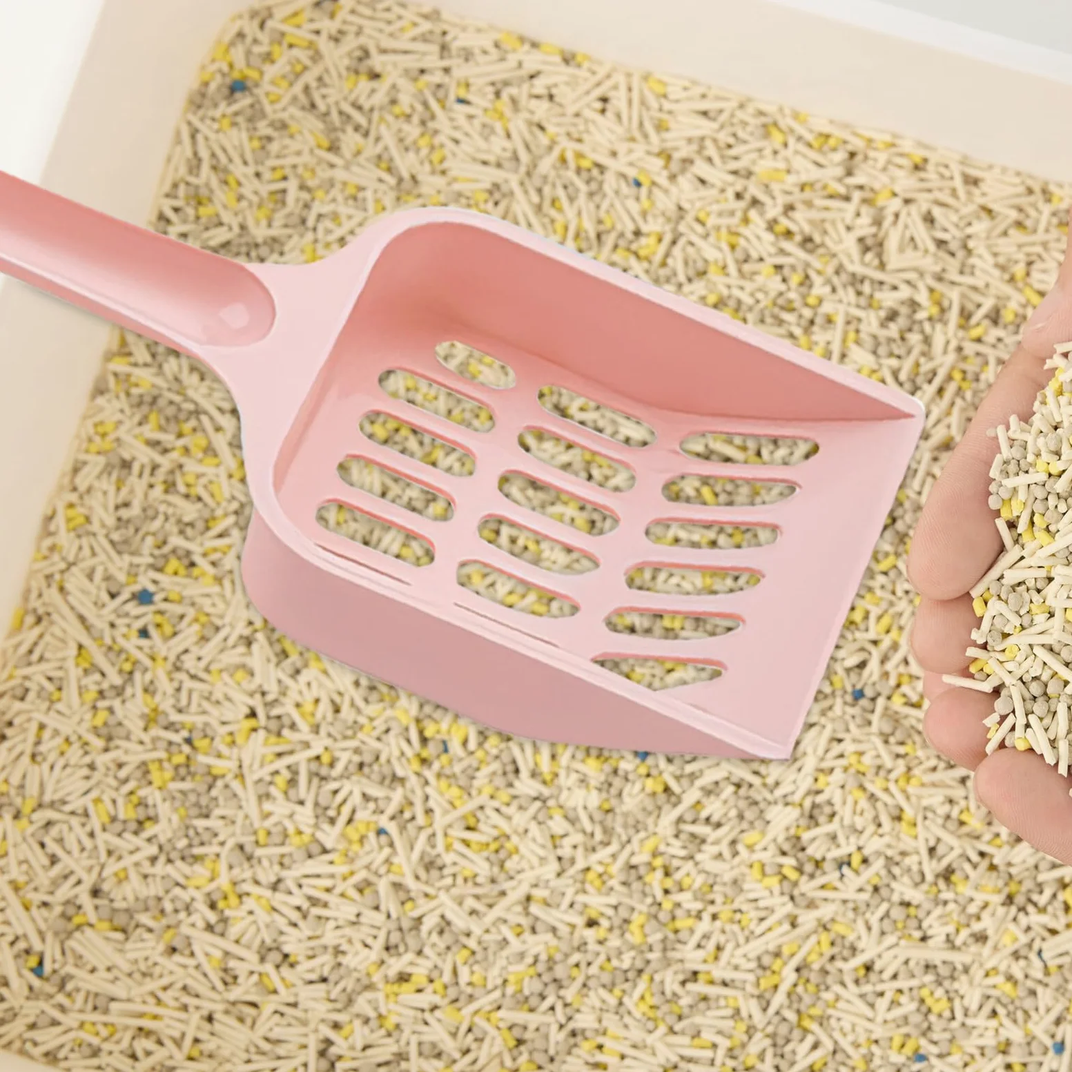Toyvian Paletta per Lettiera per Gatti Filtro a Fori Piccoli Set da 24 Pezzi in Plastica Colorata Ergonomica Strumento Resistente per Pulizia Efficiente della Lettiera Domestica