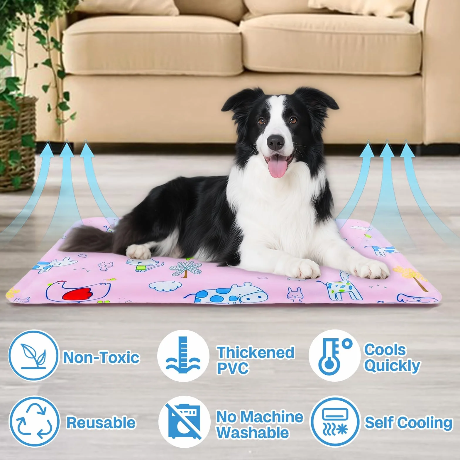 Tappetino Refrigerante per Cani e Gatti 40x50 cm Gel per Cucce Divani Camping