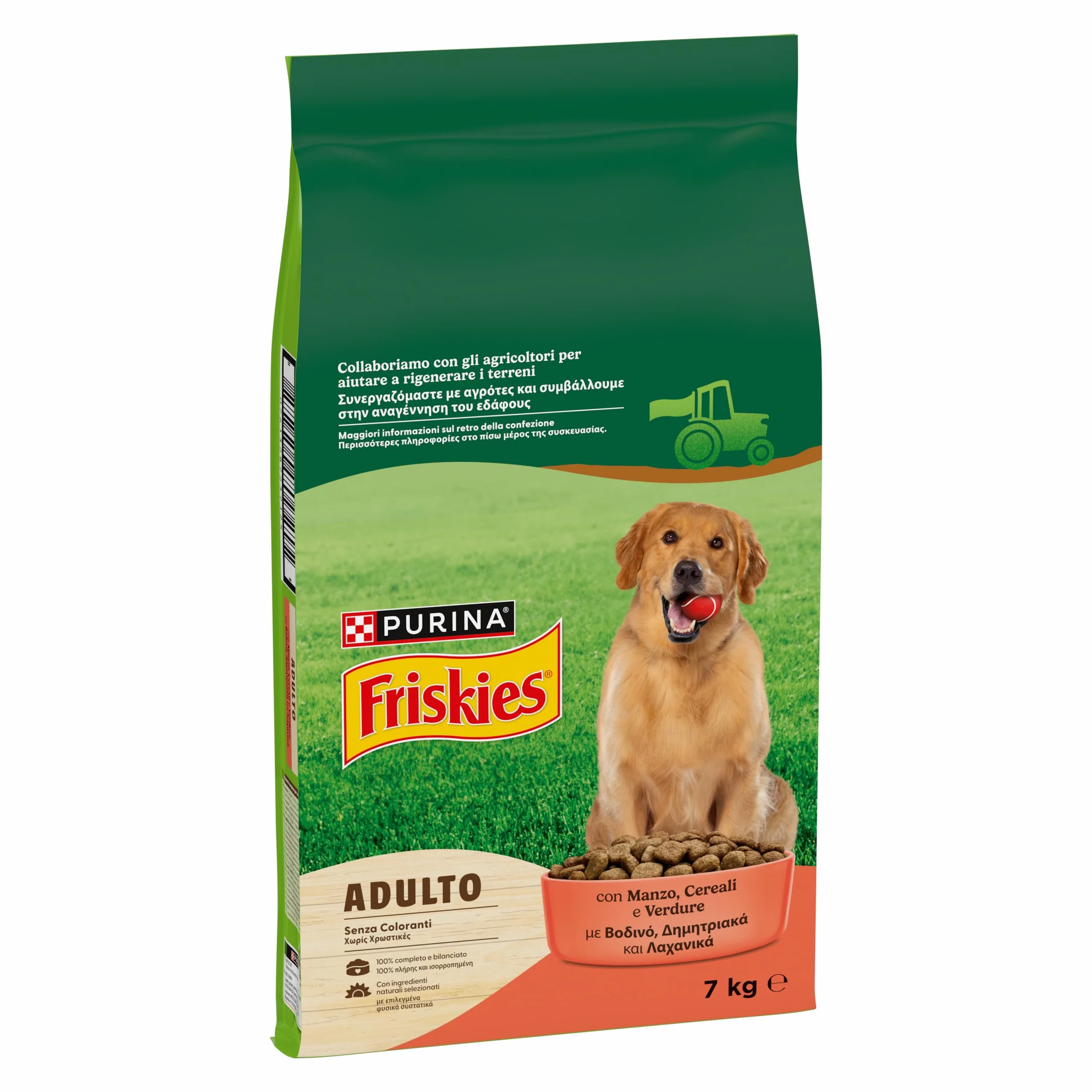 PURINA FRISKIES® Adulto crocchette per cani con Manzo e Verdure. 1 Confezione da 7 kg