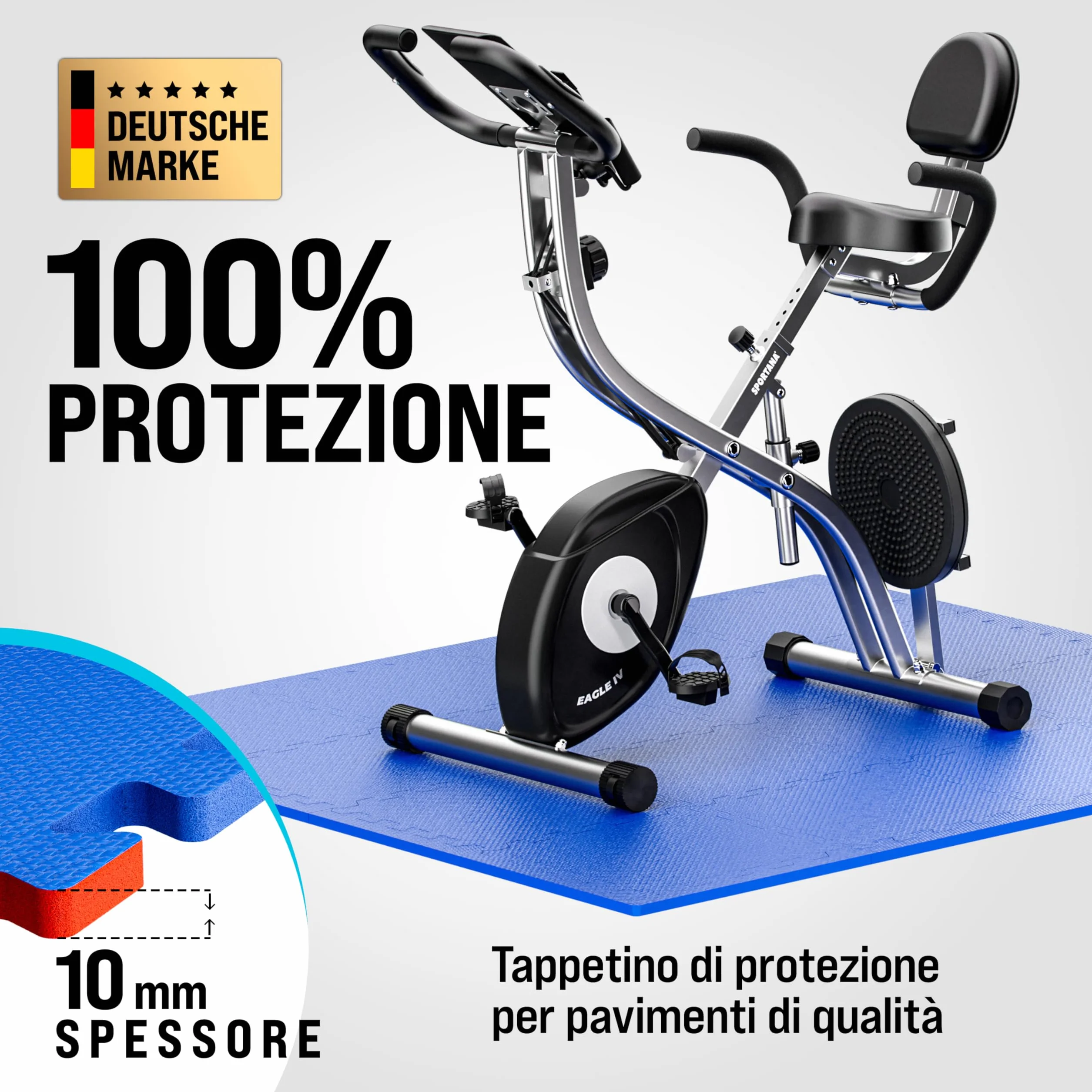 MONZANA Tappetino Fitness Tappeto da Ginnastica a Puzzle 16 Pezzi 180x180cm 3,24m² Sistema ad Incastro Palestra Protezione Pavimento in Gomma EVA Tappetini Sport Yoga Allenamento