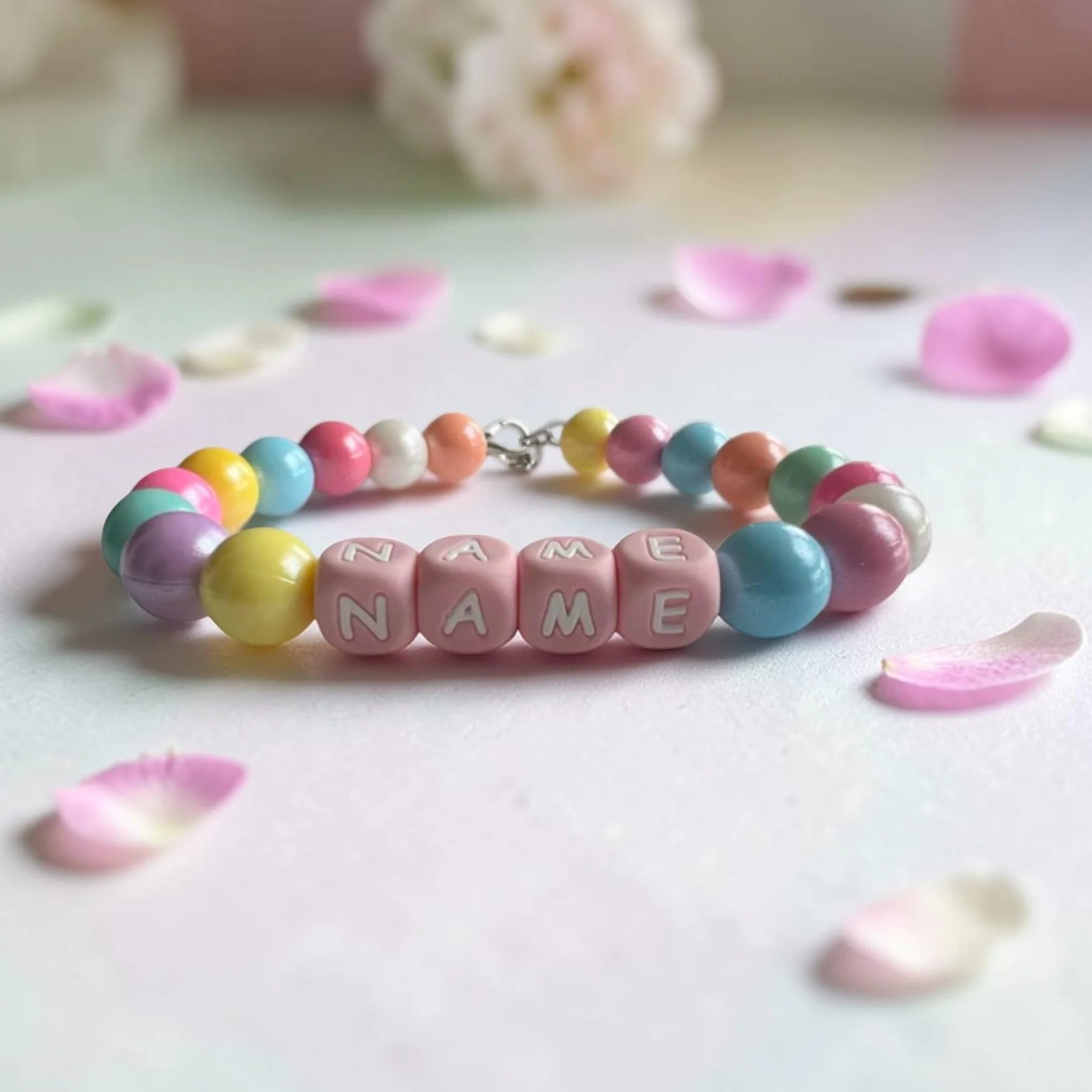 Collare per cani con perline in silicone personalizzato con nome, gioiello per animali domestici