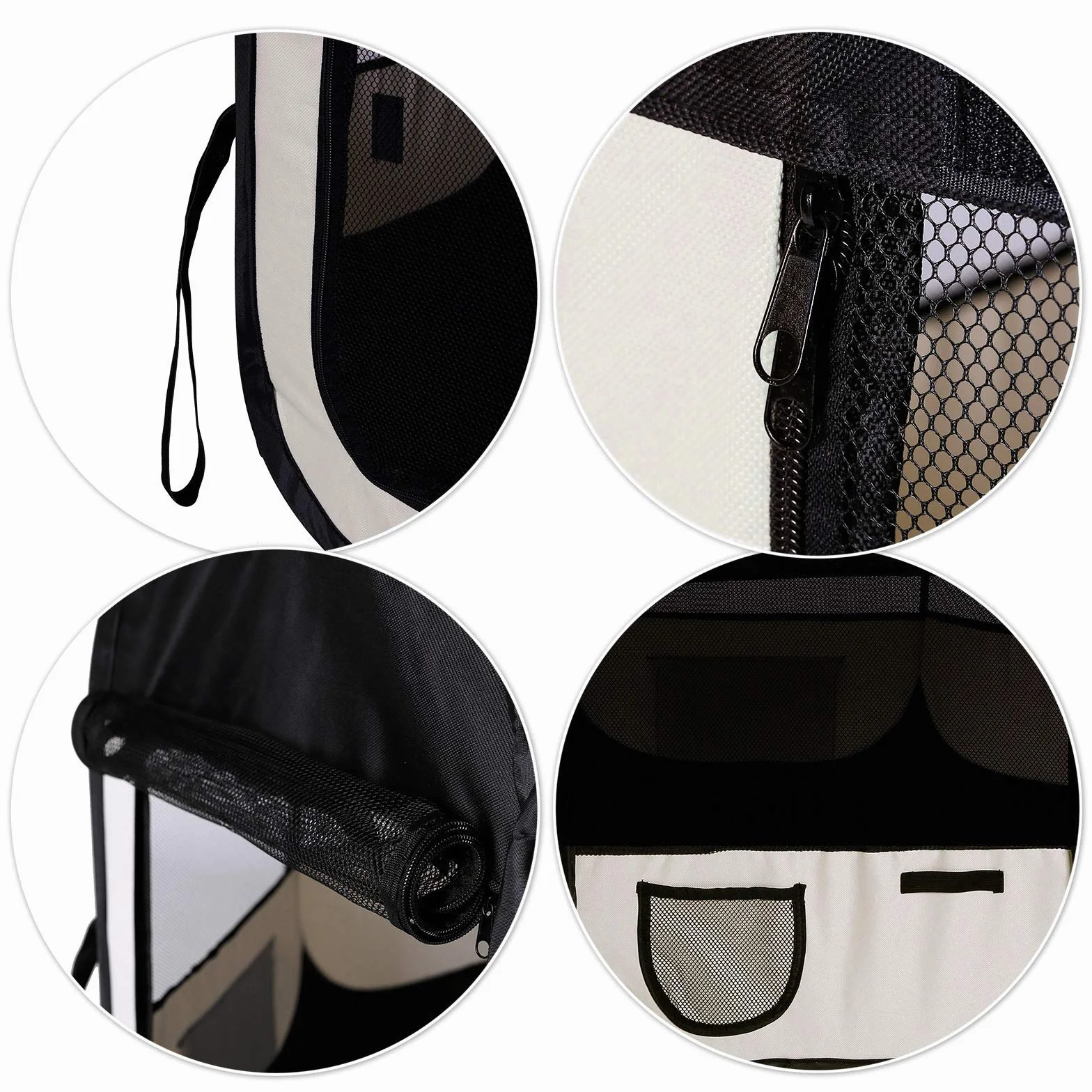 Lionto Recinto per Cuccioli Tessuto Oxford Esterno Beige/Nero