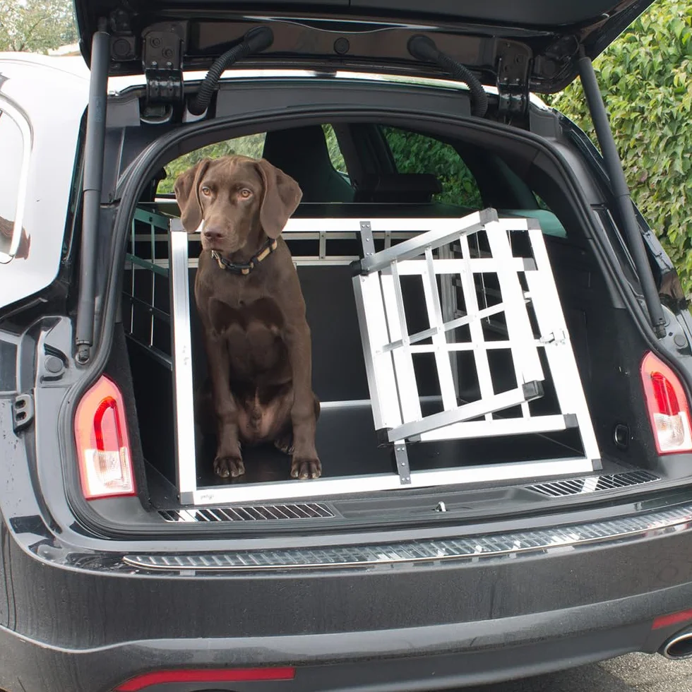 Box per cani in alluminio, per il trasporto di cani, in alluminio, per il trasporto di cani, 89 x 69 x 50 cm