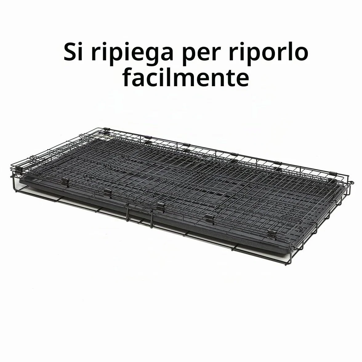 MidWest Homes for Pets Gabbia per conigli pieghevole, lunga 93,98 cm, con griglia per pavimento da 1,27 cm e vassoio in plastica rimovibile, nero, modello 157