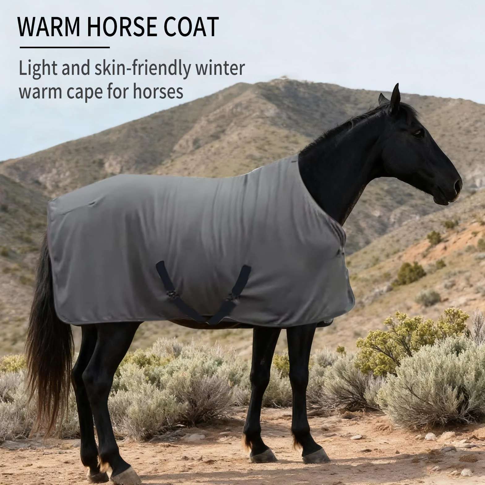 Coperta Invernale per Cavallo in Pile, Coperta Calda per Esterni, con Cingue Incrociate e Chiusura Pettorale Regolabili, Morbida e Traspirante, Protezione dal Freddo