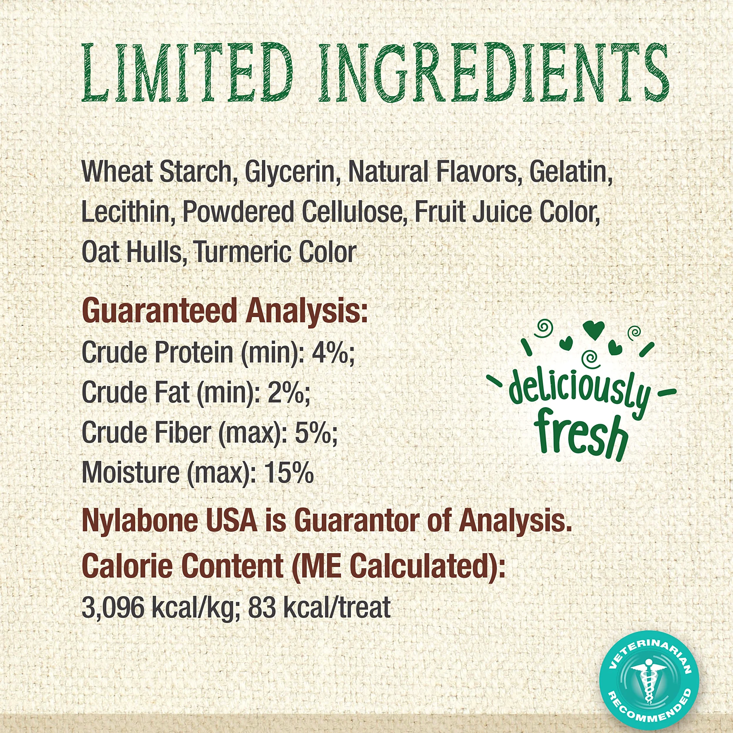 Nylabone Nutri Dent Dog Dental Chews - Deodorante naturale per la pulizia dei denti e l'alito del cane, dolcetti dentali per cani, aroma di alito fresco, medio (20 pezzi)
