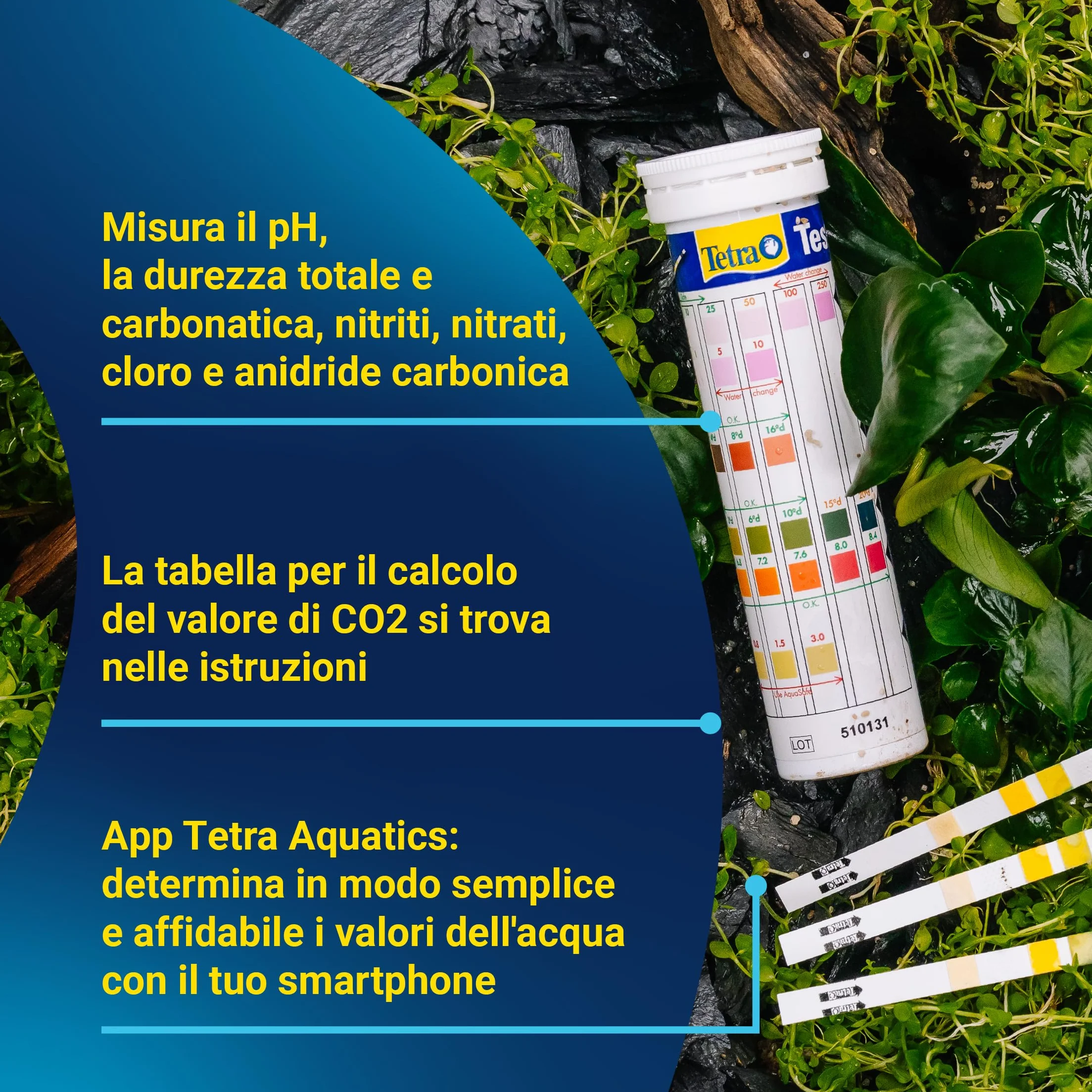 Tetra Test 7in1 - Test dell'acqua per acquari, 50 strisce reattive