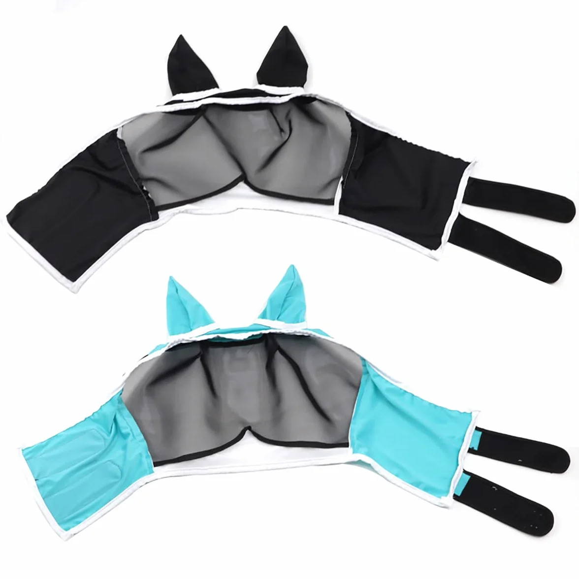 TopHomer Maschera antimosche a maglia fine per cavalli, bianco e nero, taglia L