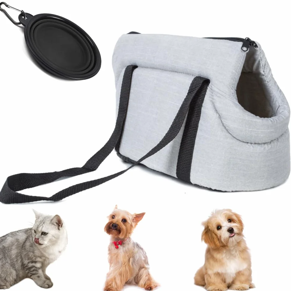 Trasportino per Animali Domestici Cane Sling Carrier per cani di piccola taglia,borsa da viaggio per cuccioli,borsa per il trasporto per gatti Chihuahua Yorkie Cucciolo in campeggio (grigio)