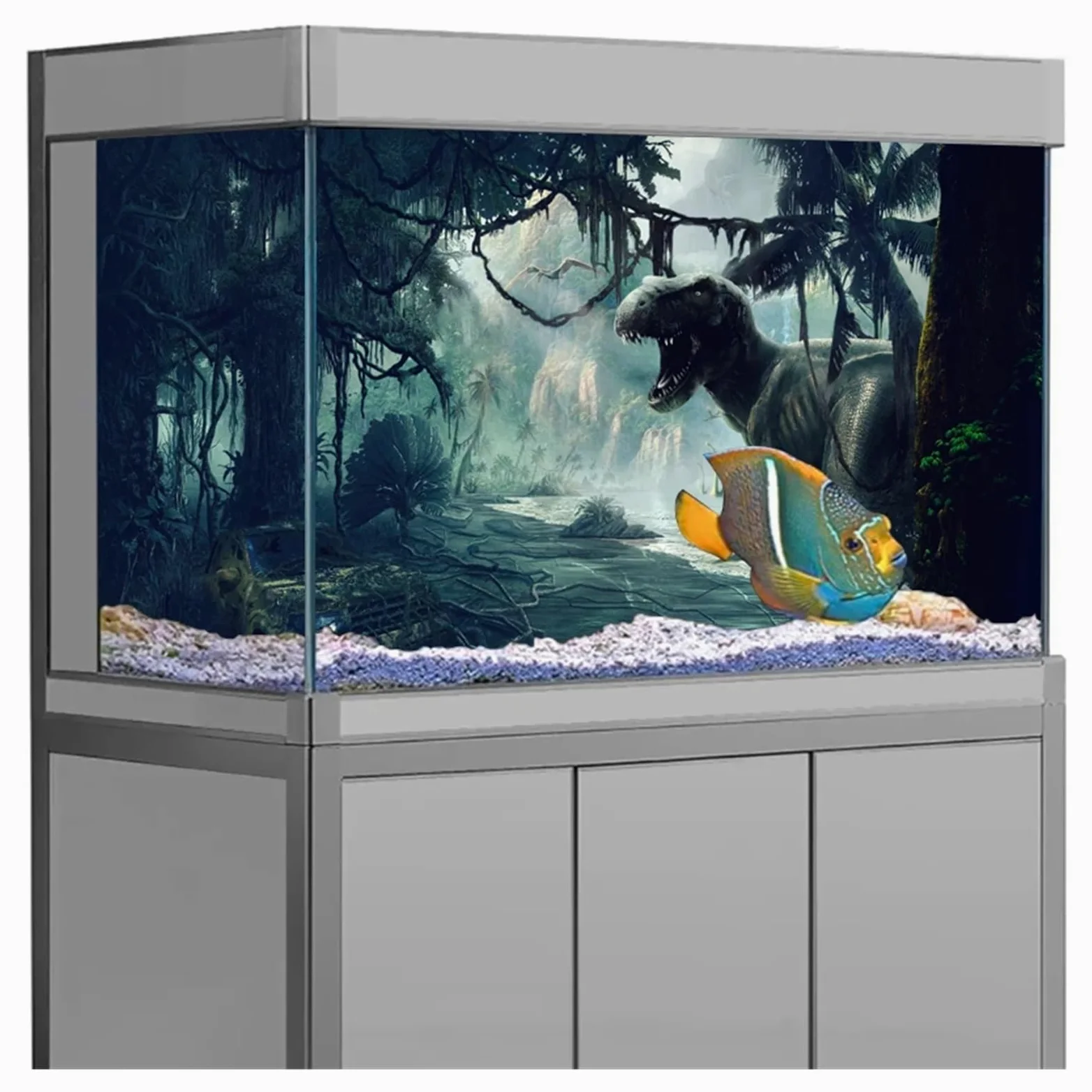 Adesivo for Sfondo Acquario, Poster con Dinosauri, Decorazione for Acquario, Carta da Parati autoadesiva(50x80cm)