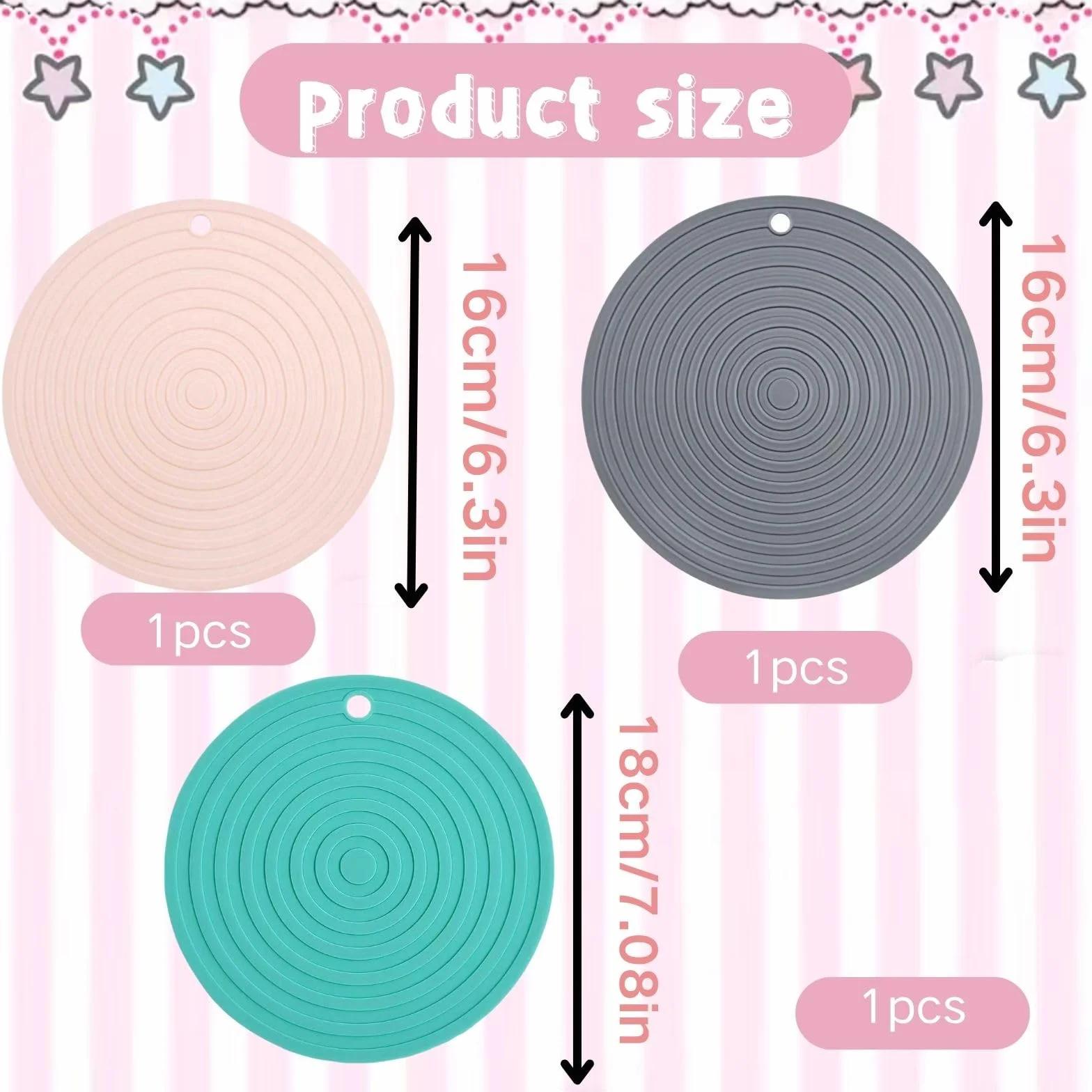 Tappetino silicone ciotola gatto 3 pezzi 2x16cm 1x18cm tappetino antiscivolo impermeabile per ciotole animali domestici facile da pulire uso interno esterno cucina campeggio