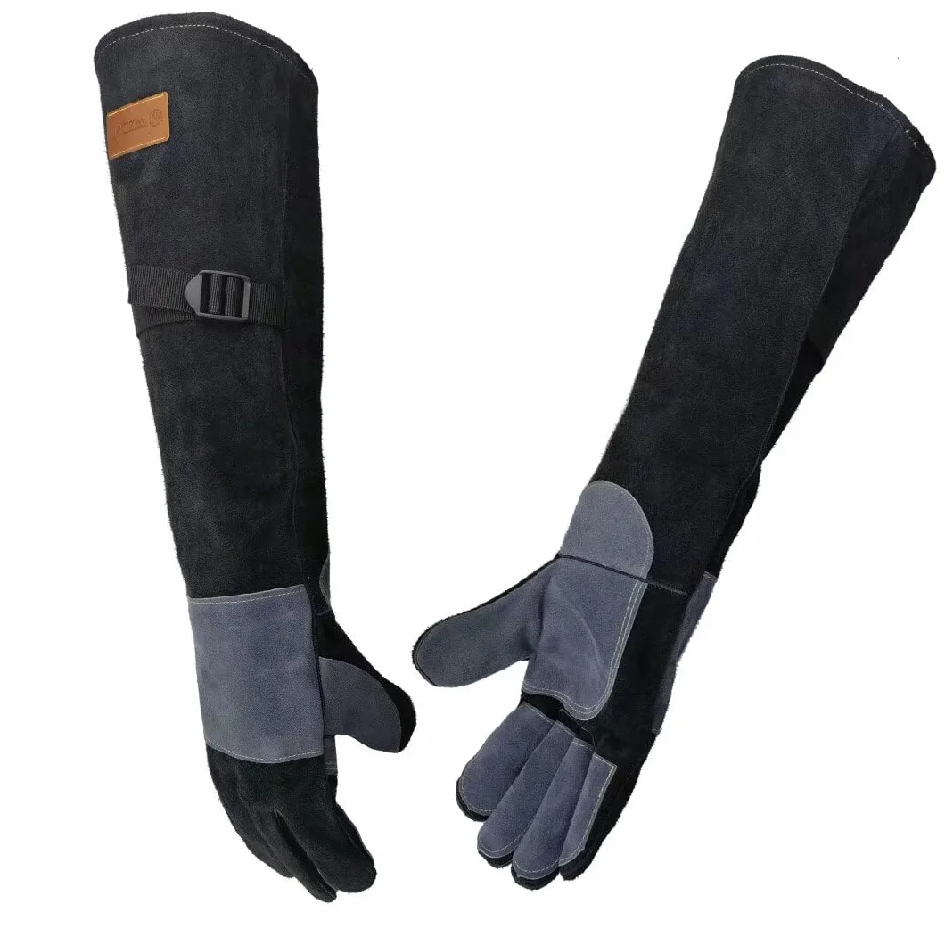 WZQH 60 CM/23,6 Pollici, Guanti per il Trattamento di Animali in Pelle, per Prendere Gatto, Addestramento Cane. Guanto Anti Morso per Gatti, Cani, Uccelli, Aquile, Serpenti. antigraffio