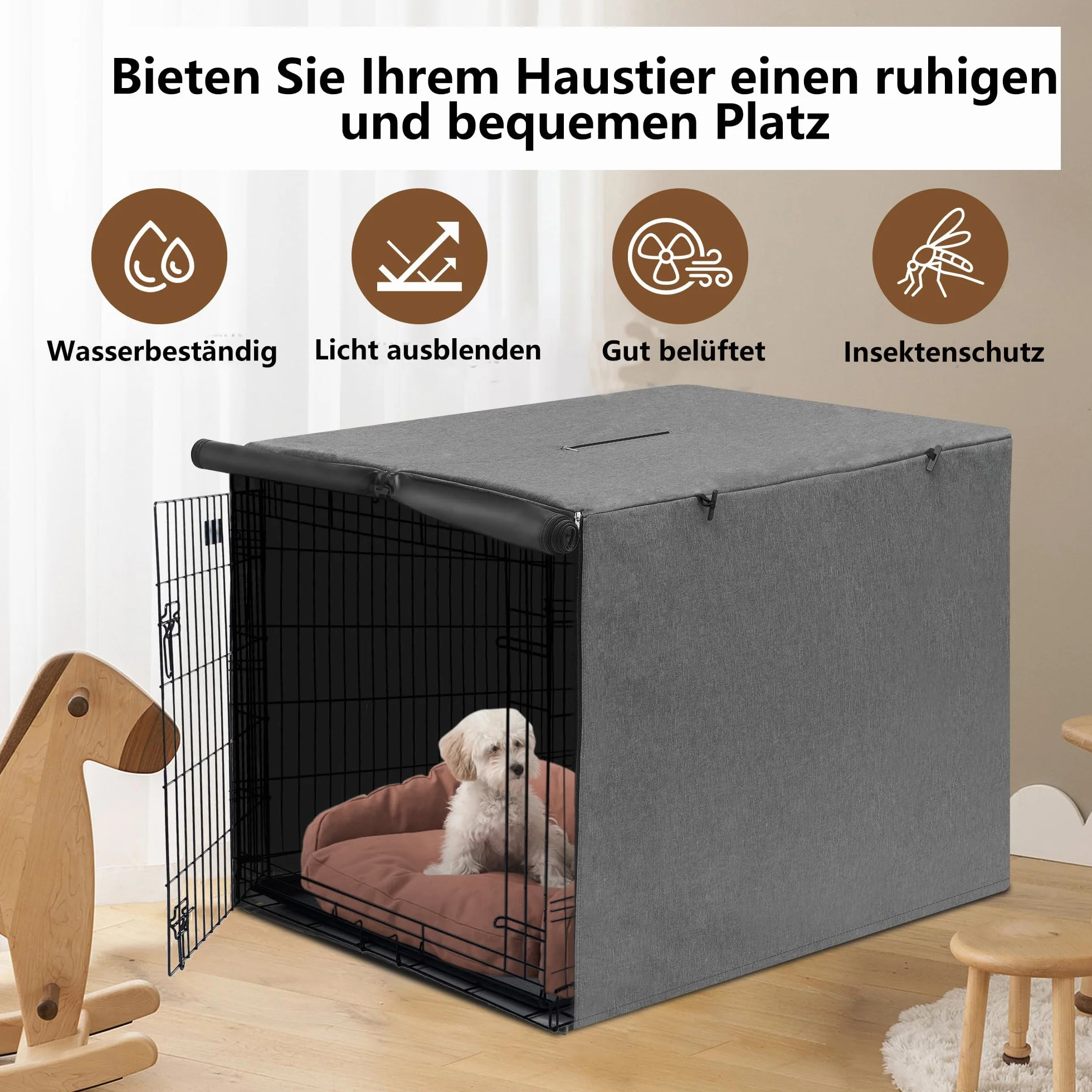HiCaptain Copertura per gabbie per cani 63,5x48,3x50,8 cm antivento interni esterni