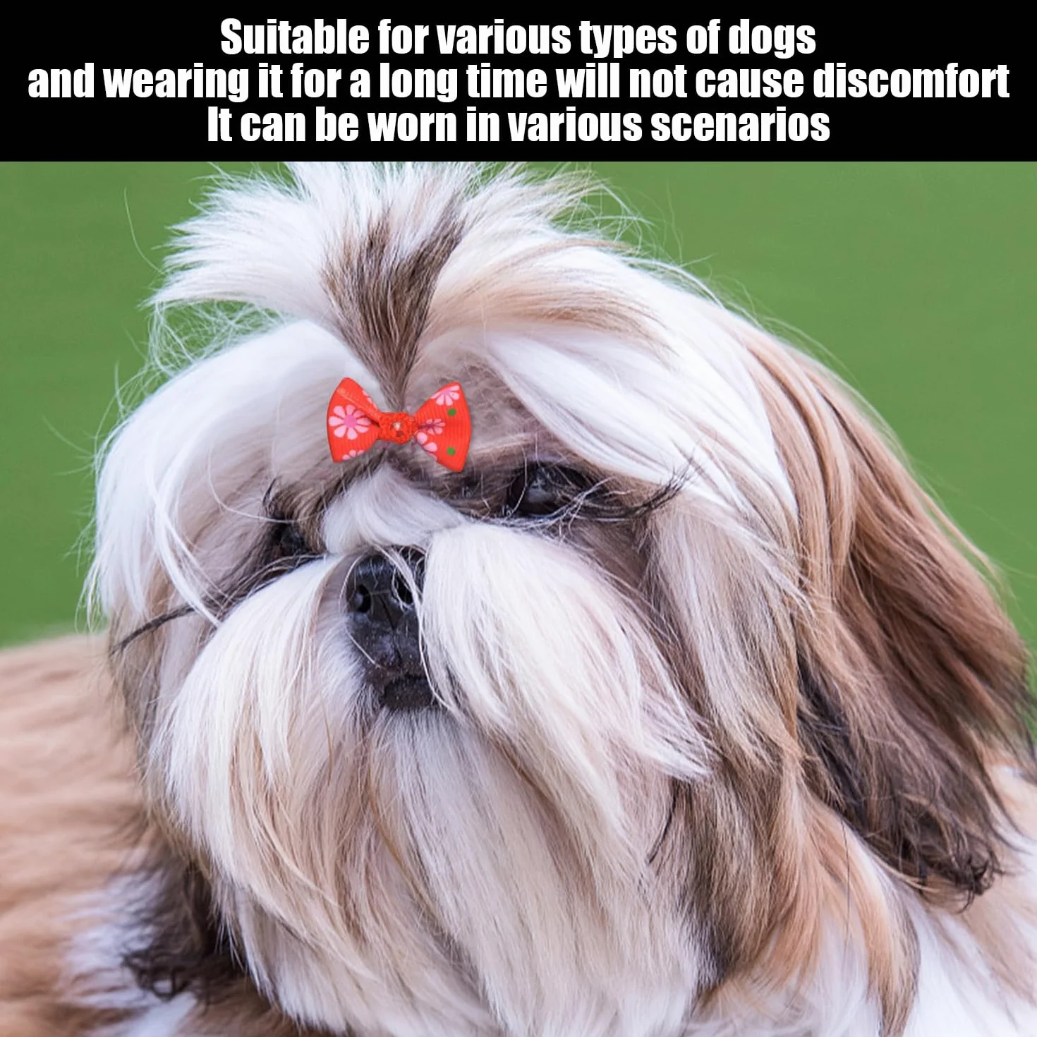100 corde per capelli con fiocco, 1 borsa portaoggetti, accessori per capelli di animali, elastici creativi per cani, elastici per animali domestici, accessori per copricapo per gatti