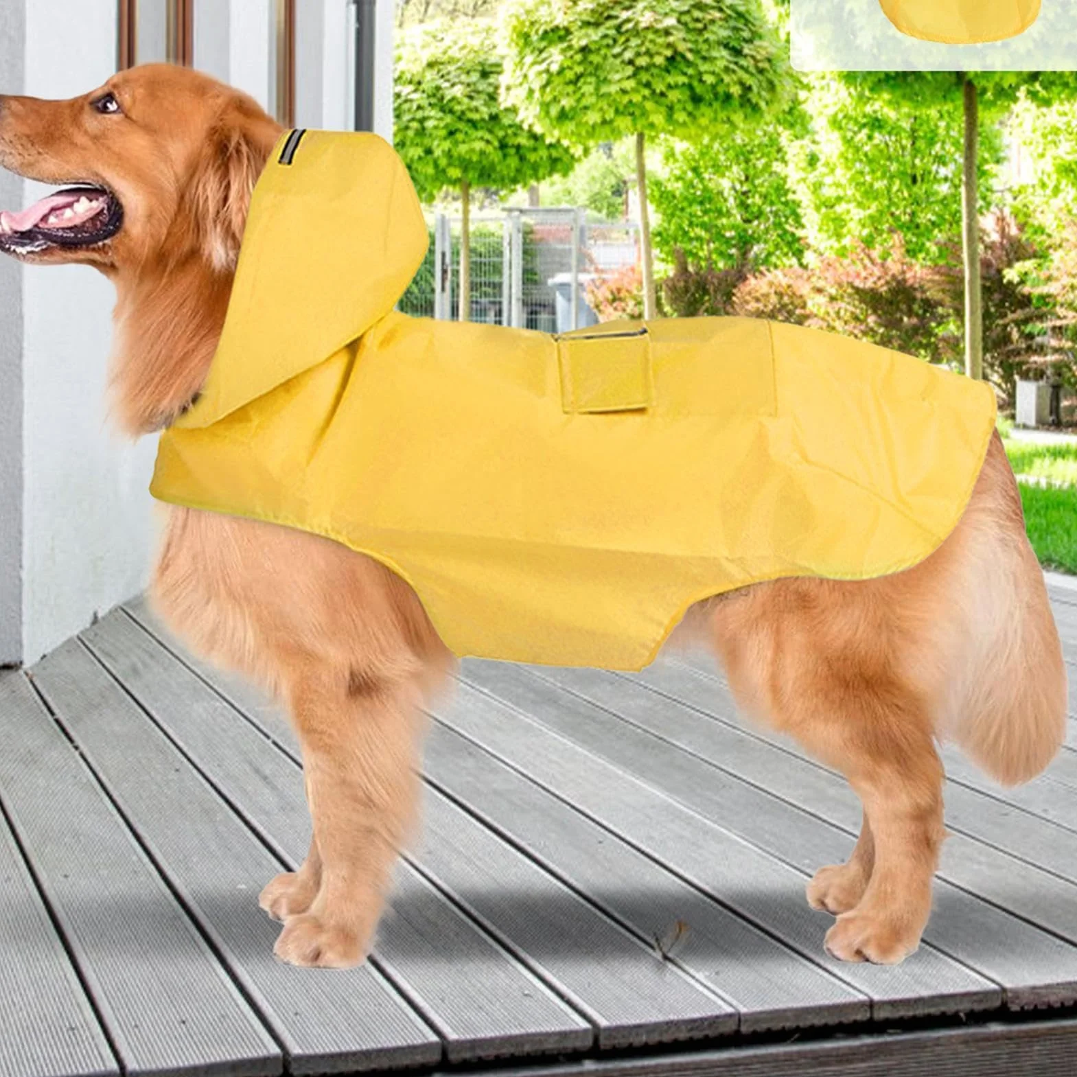 Impermeabile per cani | Poncho riflettente per cani, impermeabile con cappuccio, impermeabile per cani di taglia media e grande