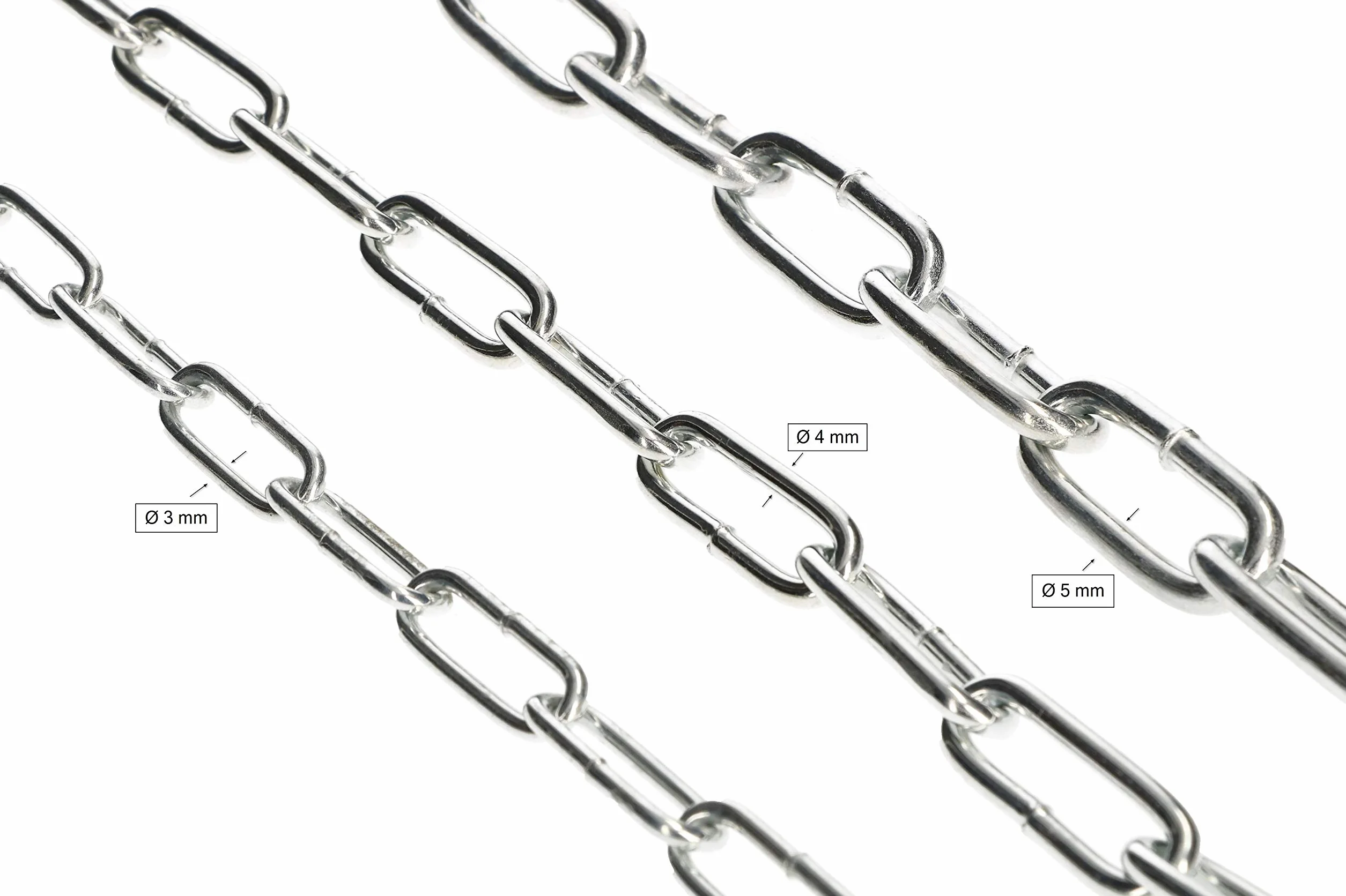 KOTARBAU® Catena per Cani 4 mm 3 m con Molla Ammortizzante e Chiusura Robusta Protezione per Cani in Filo di Acciaio Zincato