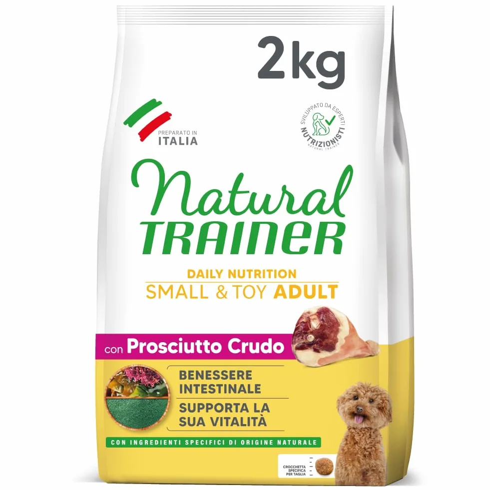 Trainer Natural Cibo per Cani Small and Toy Adult, Prosciutto Crudo, 2 Kg