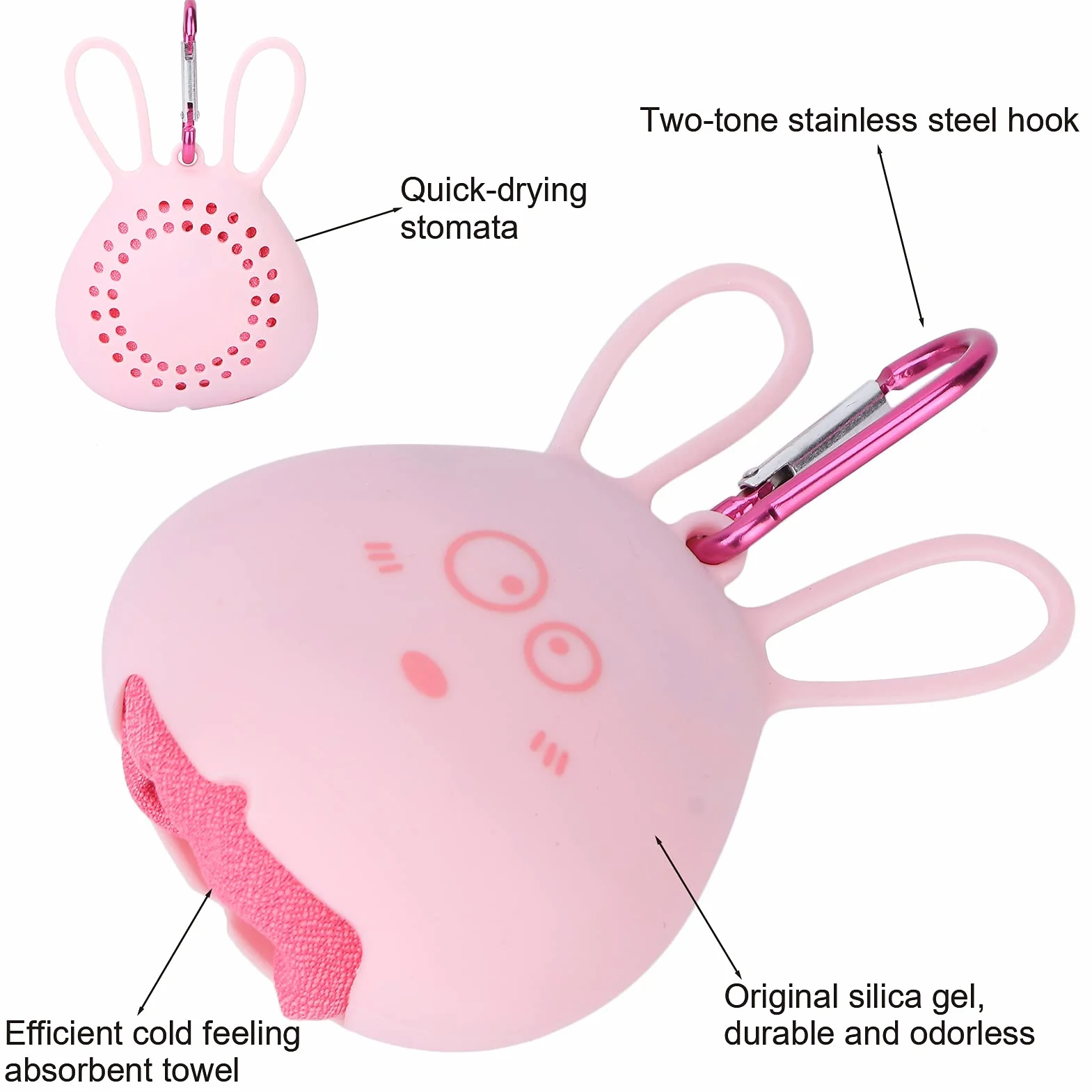 Asciugamano Rinfrescante Asciugamano Freddo Istantaneo per Ghiaccio con Custodia in Silicone, Asciugamano Viaggio per Bambini e Donne, Bandana Palestra Asciugamano Sportivo Ad Asciugatura Rapida