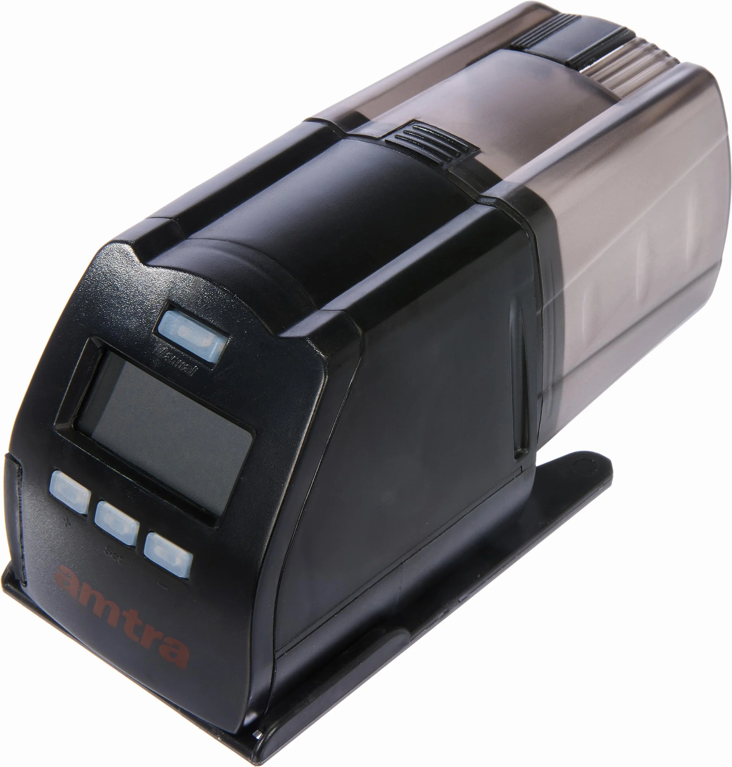 Amtra Autofood 24Deluxe - Mangiatoia Automatica Acquario Per Mangime Pesci con Timer Digitale Programmabile - Aggiungilo ai tuoi Accessori per Acquario (Colore Nero, Pile Stilo Incluse)