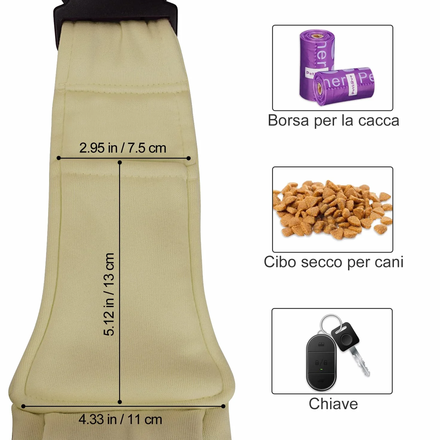 PETLOFT Borsa Trasportino Zaino per Cani Piccoli, Cross-Body Pet Sling Carrier, Regolabile Fino a 4.99kg