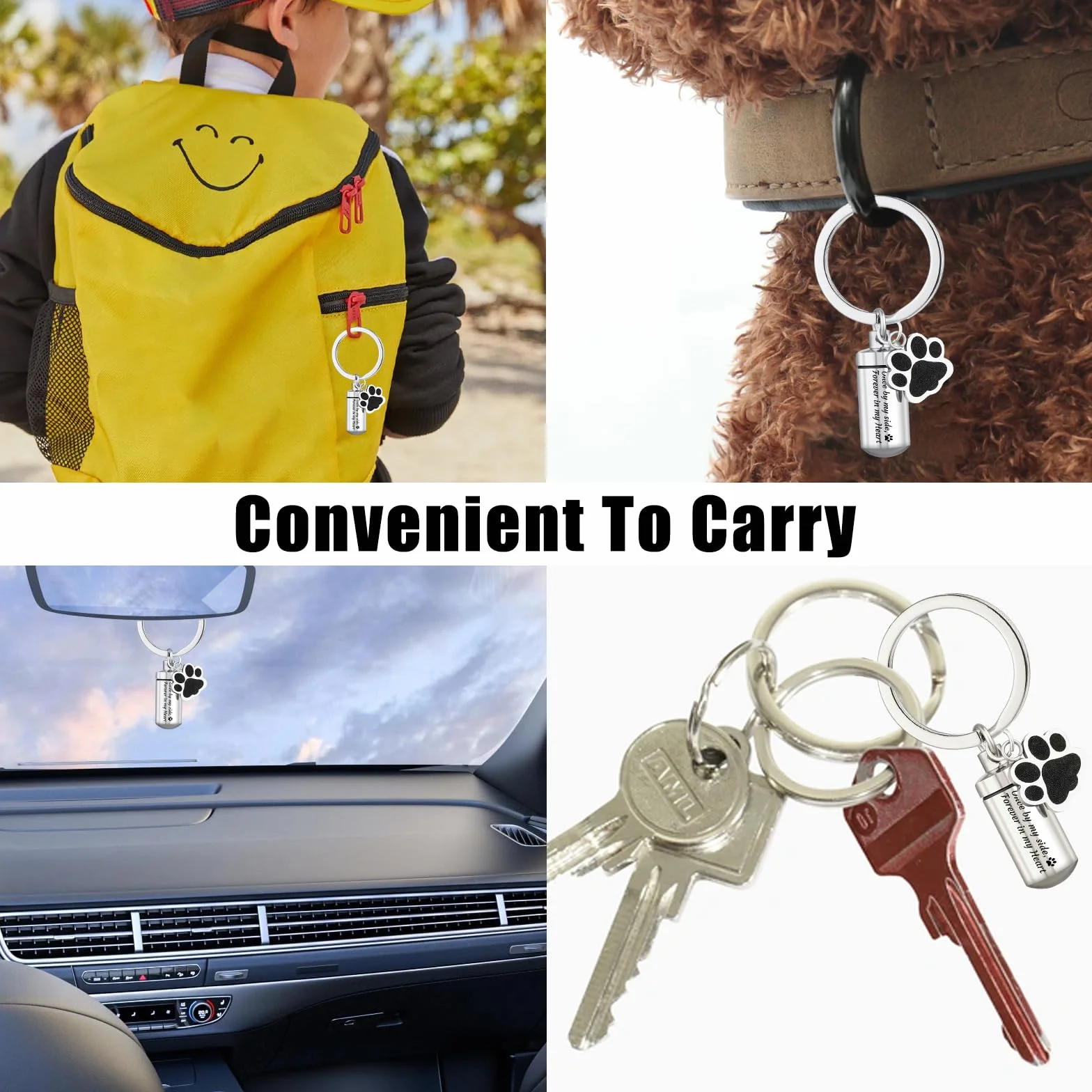 Portachiavi urna per animali domestici in acciaio inox, Mini urna cremazione, Ceneri di Cane, Ideale per souvenir e gioielli di animali domestici
