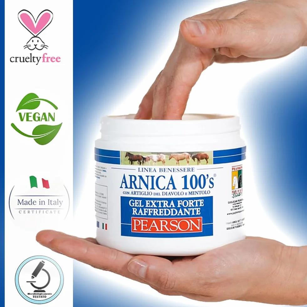 Arnica Gel Extraforte Raffreddante Pearson 500 ml per Cavalli con Artiglio del Diavolo e Mentolo