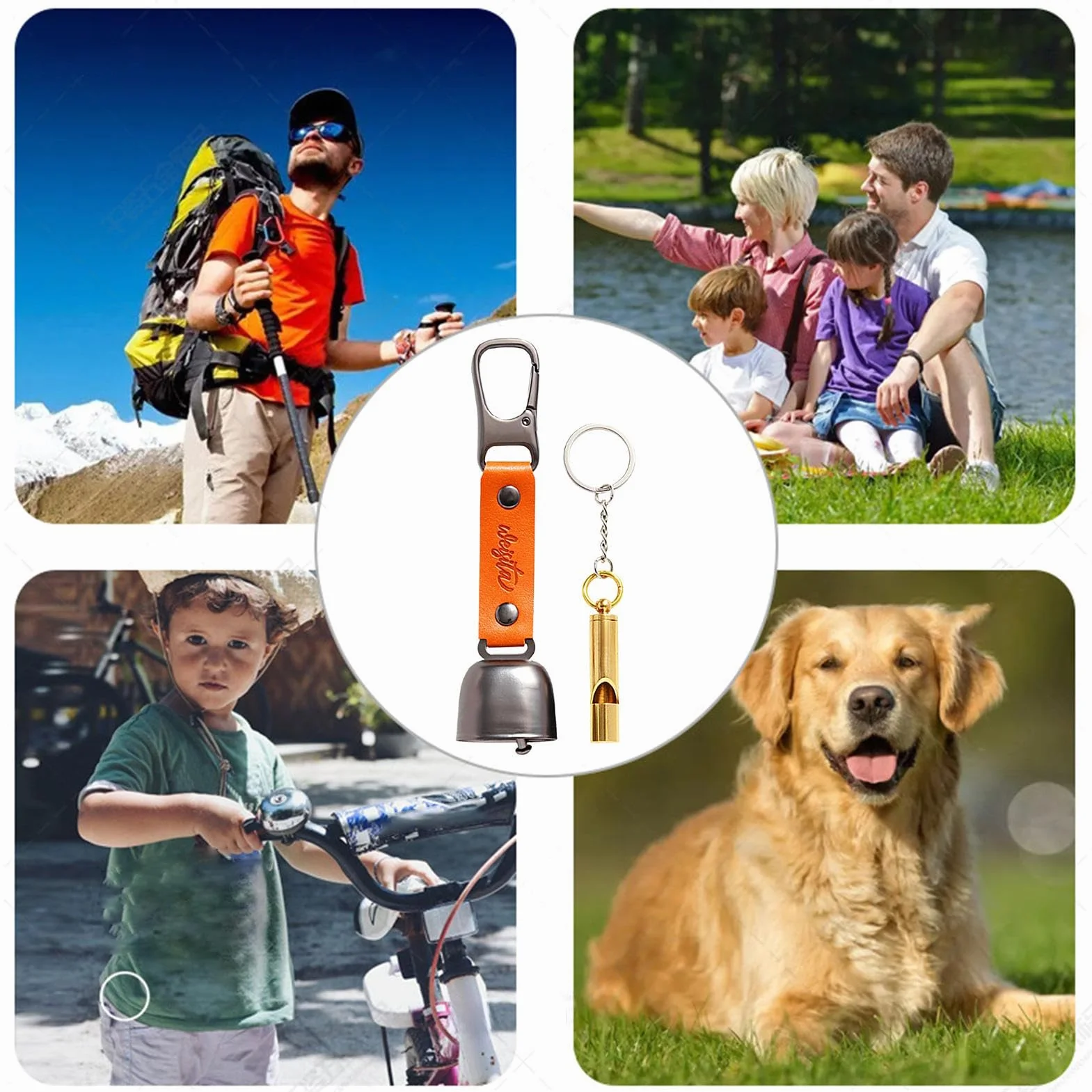 Bärenglocke Kuhglocke aus Eisen mit magnetischem Schalldämpfer Vintage für Camping Wandern Outdoor