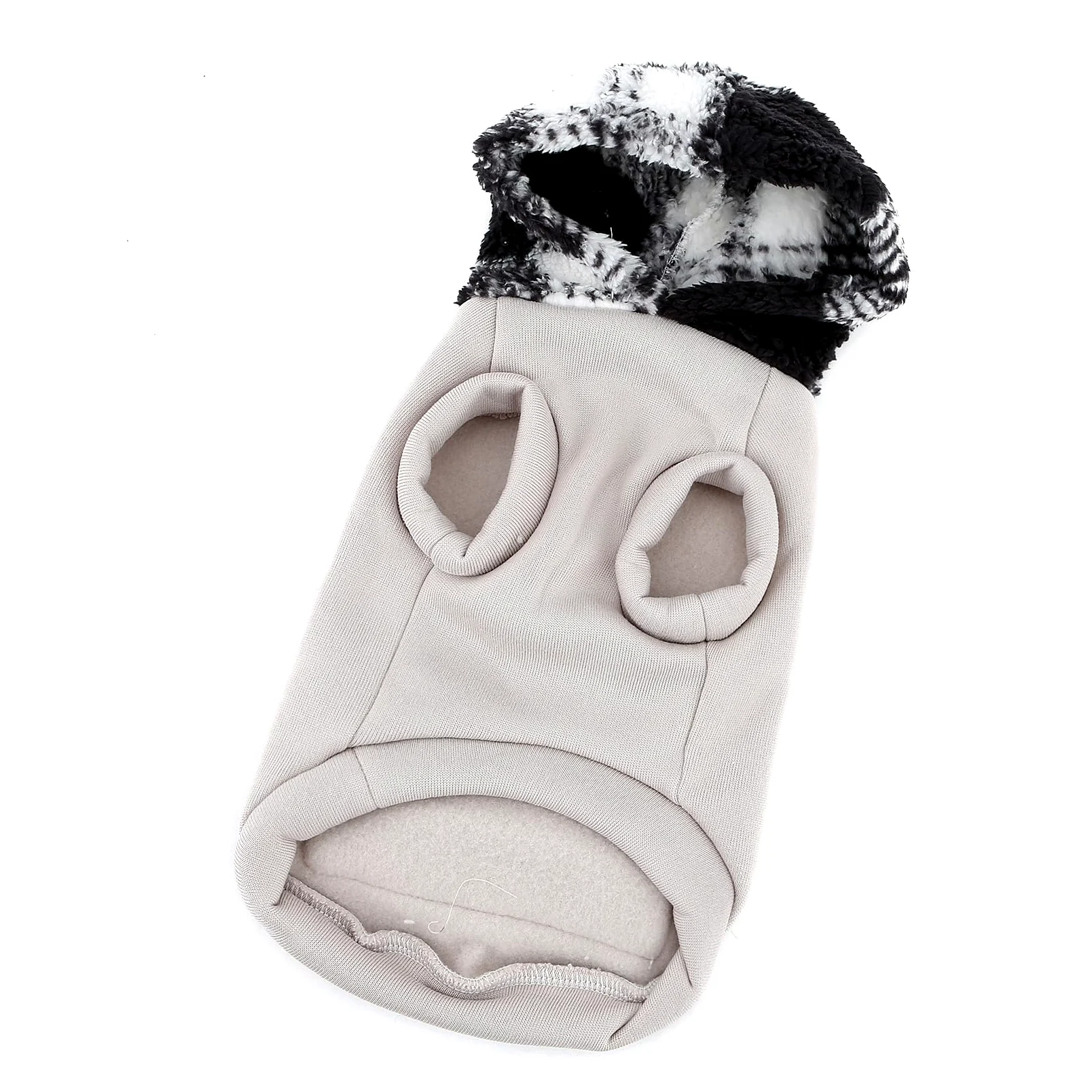 XHYRHTS Maglione in Pile per Cani con Cappuccio Scozzese Fuzzy per Razze XSmall Piccole, Caldo Pullover Senza Maniche con Anello a D e Tasca, Completo Invernale con Cappuccio per Cuccioli Gattini