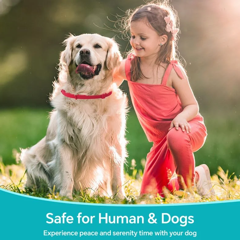 WEALLIN Collare Calmante Anti-Ansia per Cani, Regolabile Impermeabile Feromoni Naturali 60 Giorni Rosso