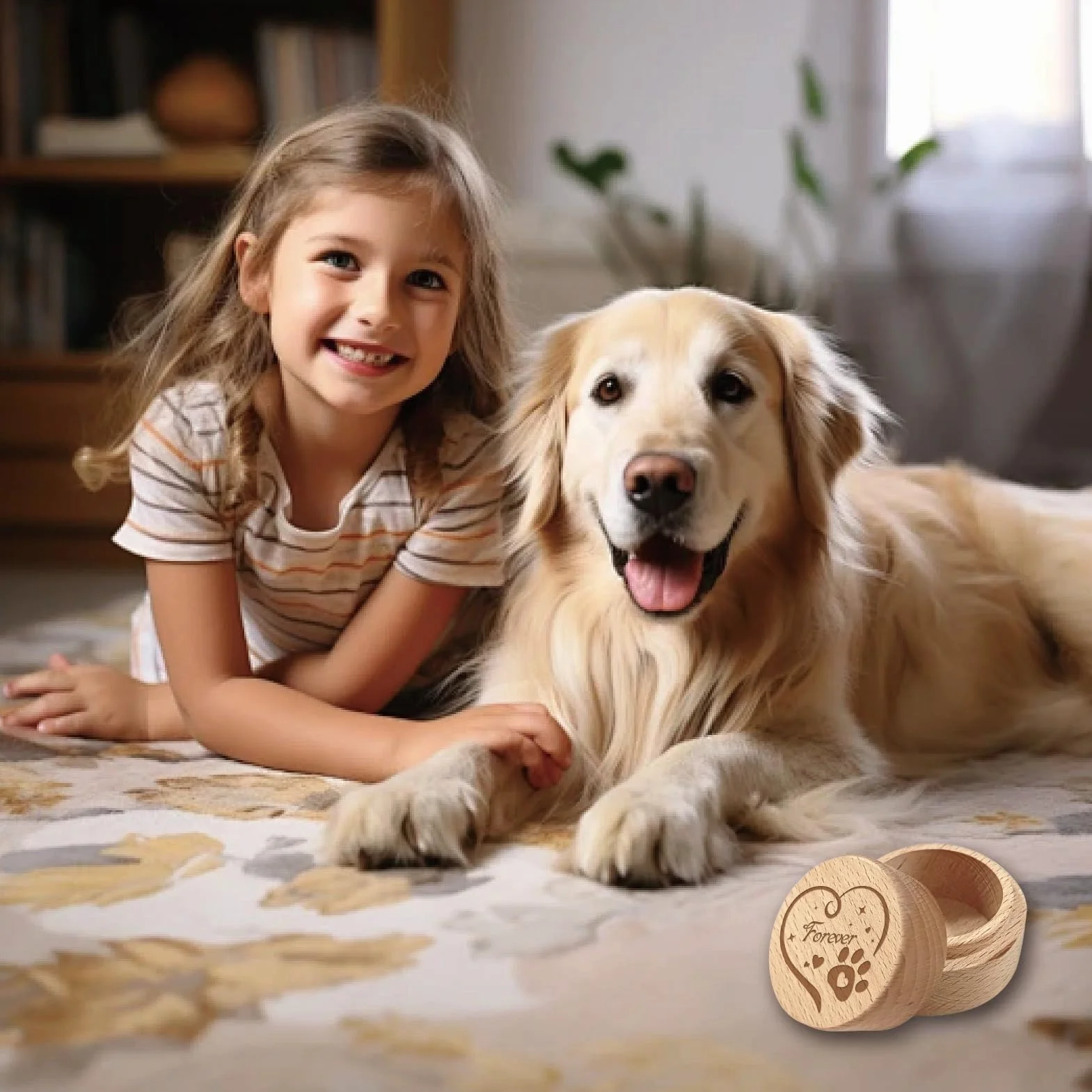 CREATCABIN Mini urna rotonda in legno di acacia, per ceneri di cani e gatti per conservare peli degli animali domestici urna decorativa in legno di acacia regalo commemorativo per commemorare la