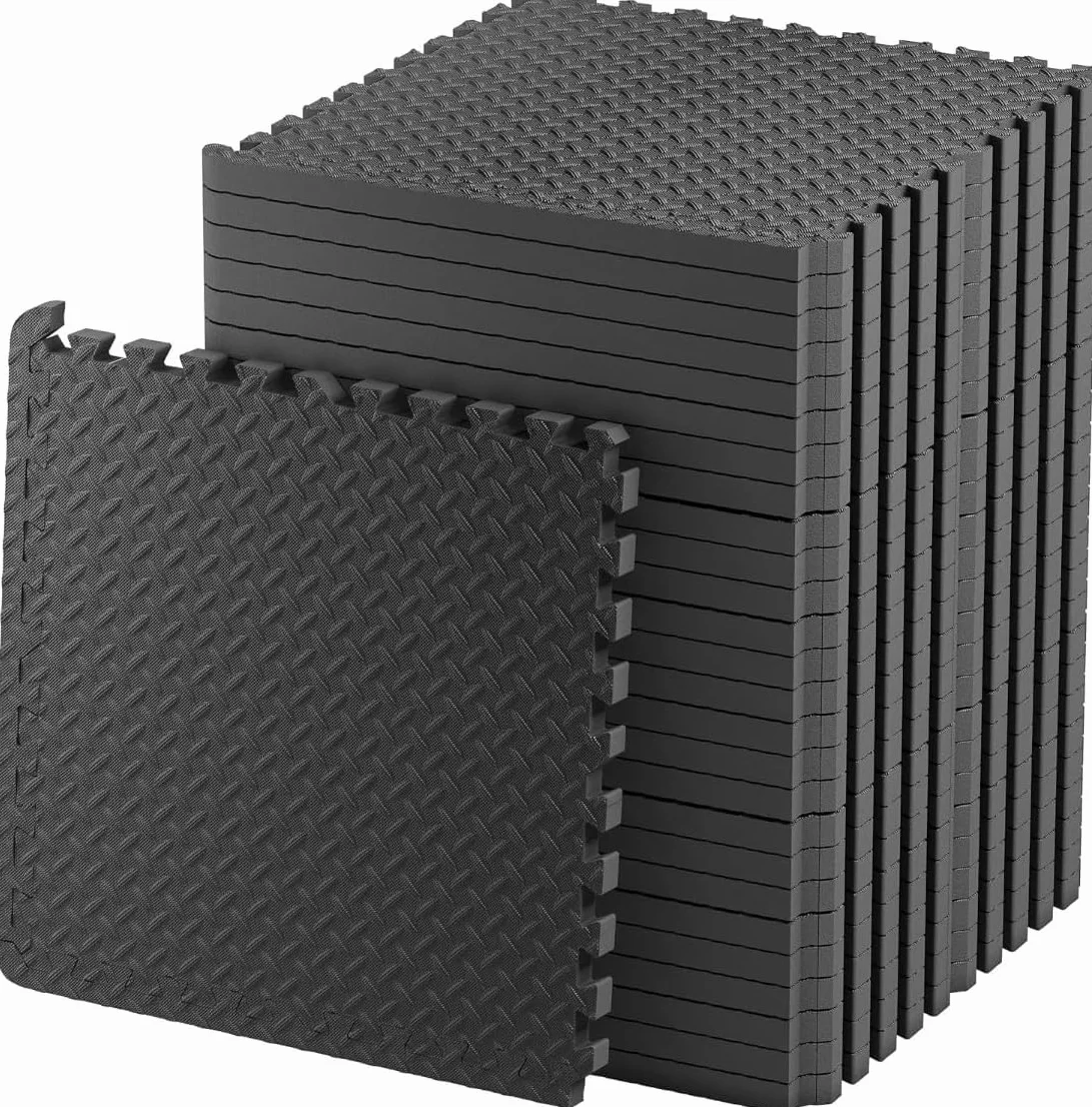 TAPPETO GOMMATO FITNESS 60 X 60 CM AD INCASTRO PUZZLE PAVIMENTO PALESTRA MATERASSINO ANTISCIVOLO TATAMI KARATE PAVIMENTO COMPONIBILE