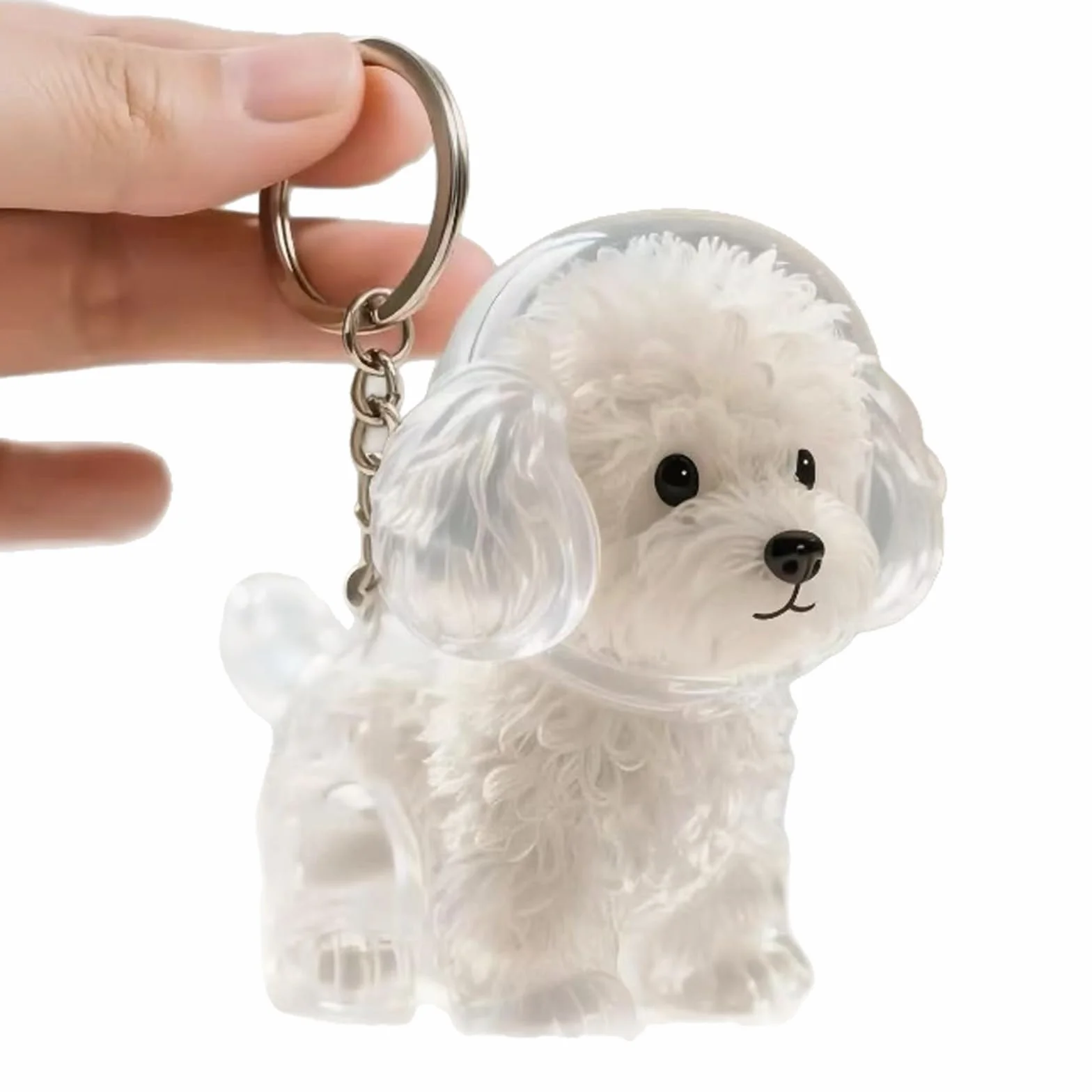 Portachiavi commemorativo trasparente per animali domestici, per peli di cani, per collezionisti di cani, regalo per proprietari di cani in lutto