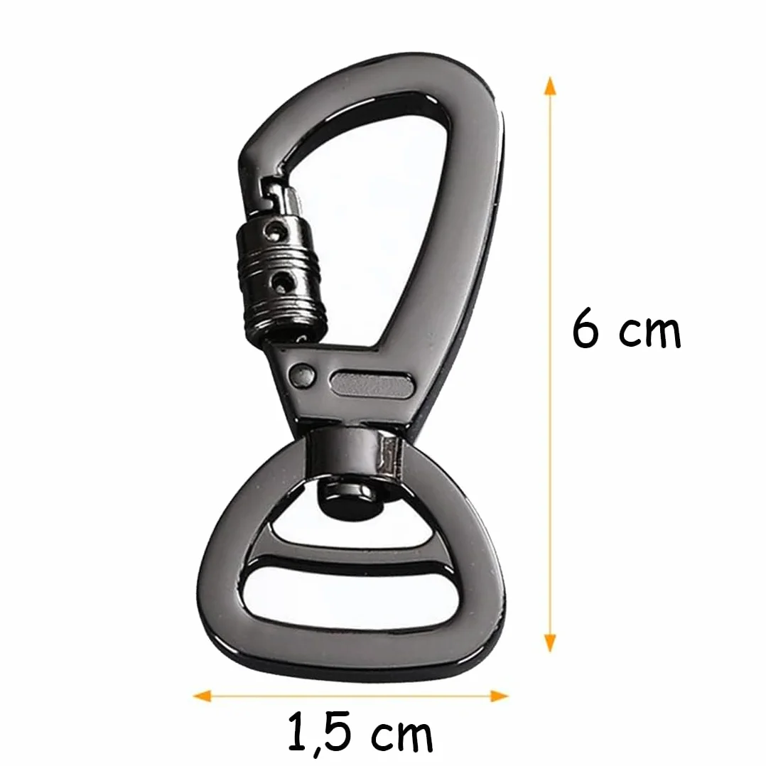 2 PCS Moschettone per Guinzaglio per Cani, Ganci Portachiavi, Moschettoni Forma D in Acciaio Inox, Utilizzati per Alpinismo, Moschettone in Acciaio 60 mm da Utilizzare con Guinzaglio Paracord