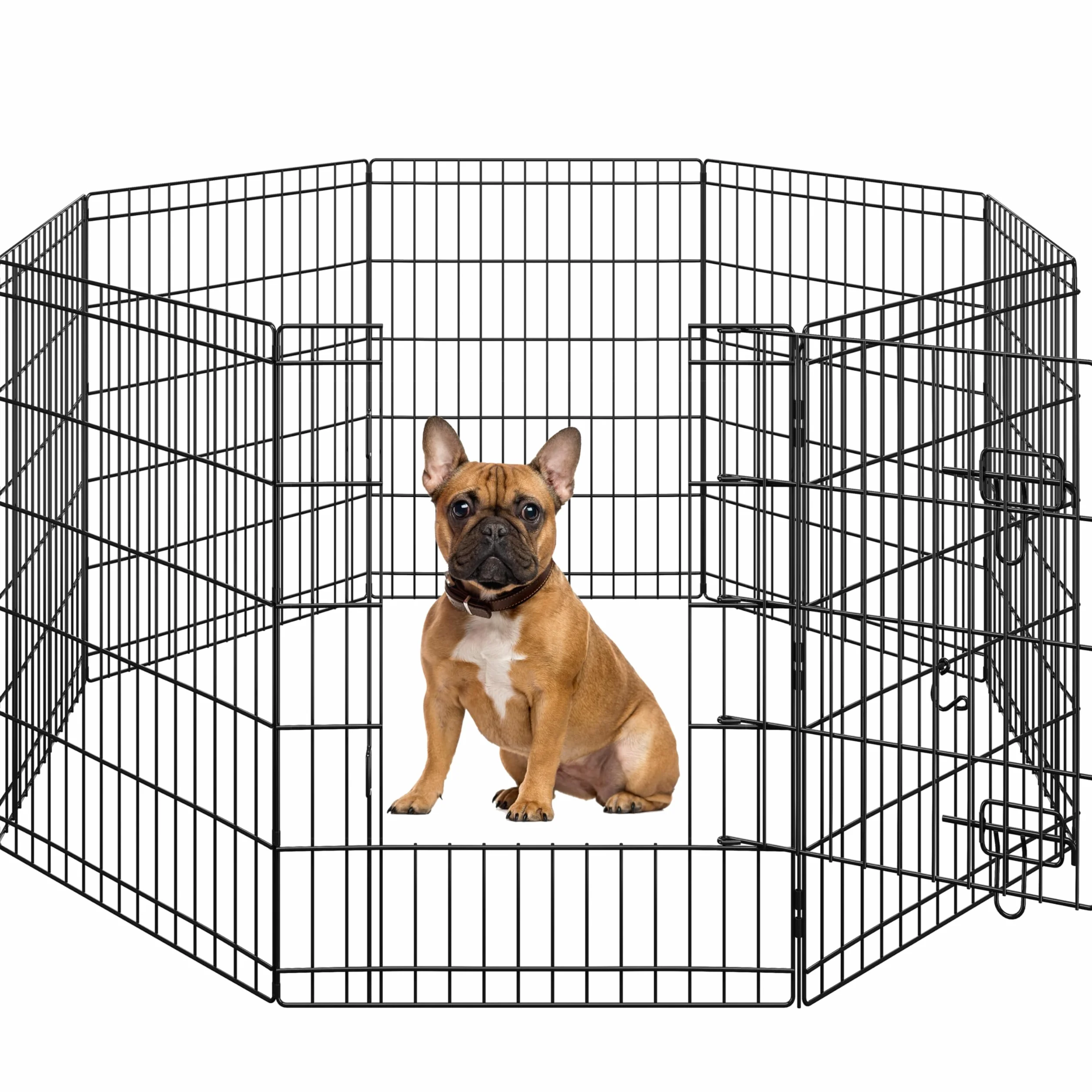 Yaheetech Recinto per Cani 8 pz 61 x 76 cm Conigli Cuccioli Animali Domestici da Interno Esterno Giardino in Ferro Recinzione