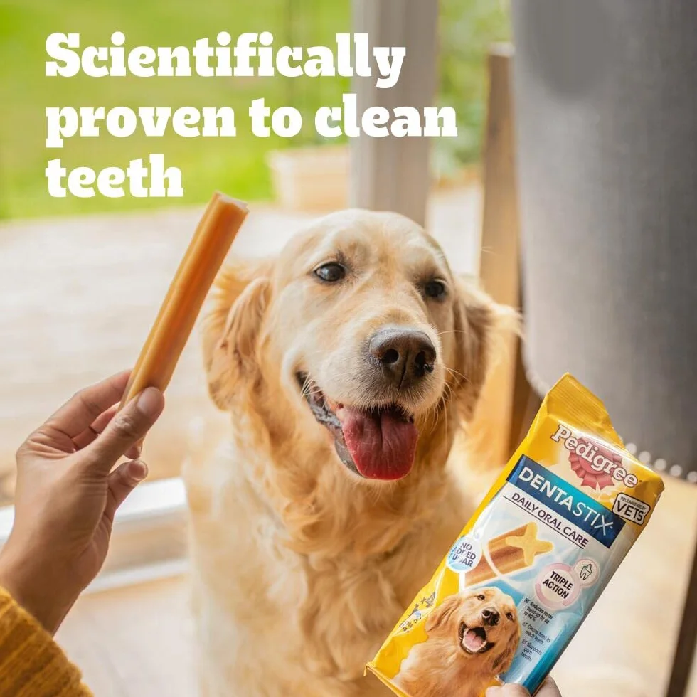 Pedigree Dentastix, Bastoncini per l’igiene Dentale Quotidiana del Cane (Etichetta in Lingua Italiana Non Garantita)
