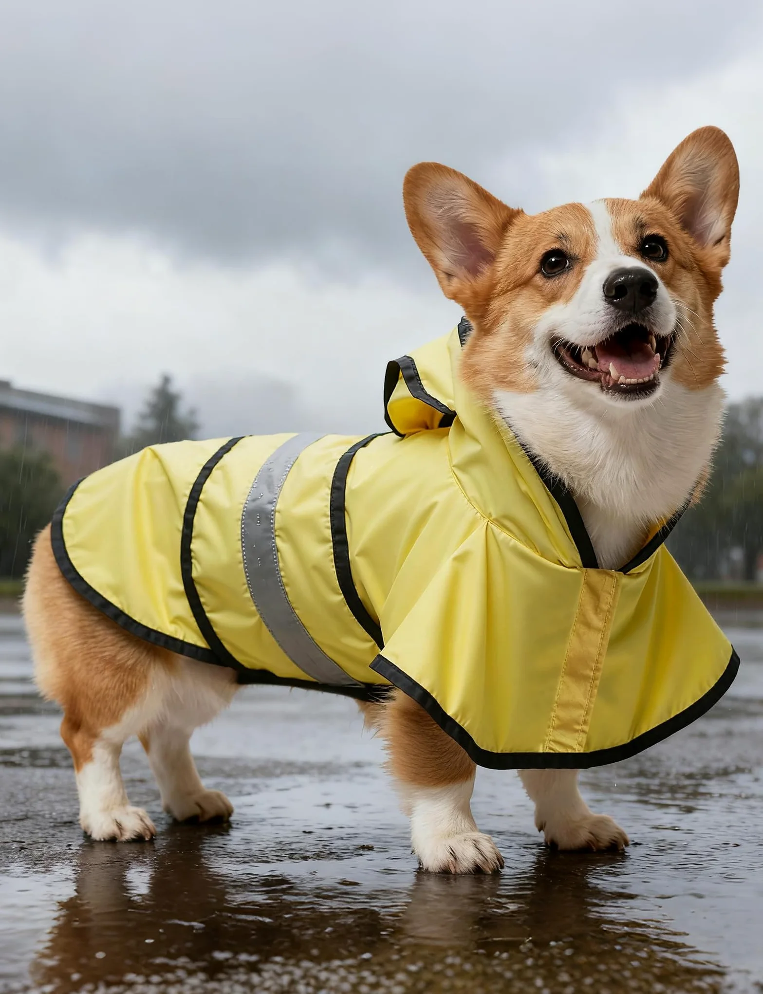 Poncho impermeabile per cani, giallo, XL