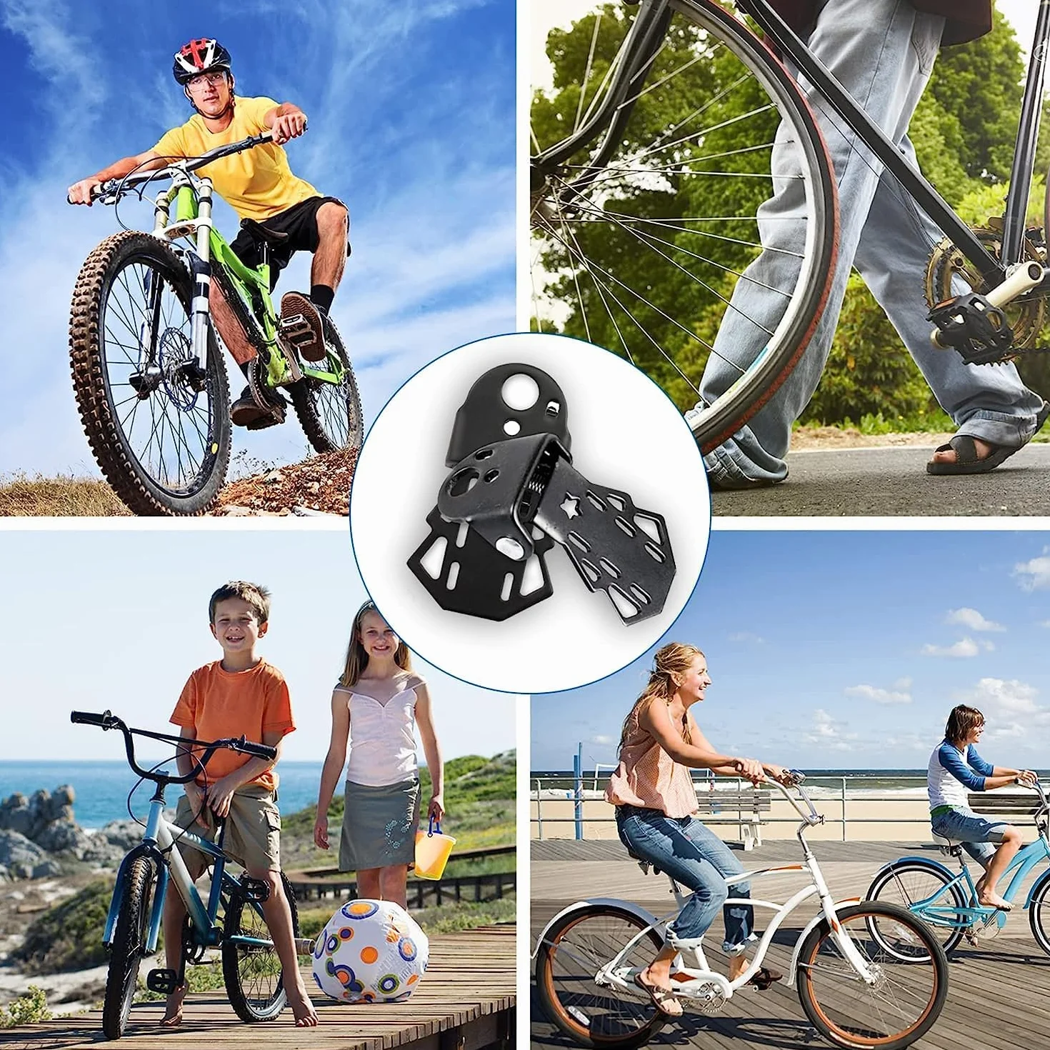 Seggiolini bici posteriore,Seggiolino bicicletta,Pedalini Bicicletta Posteriori,PU Spugna in Pelle Morbido Cuscino Posteriore Rack Seat per Ragazza Donna Uomo Bambino