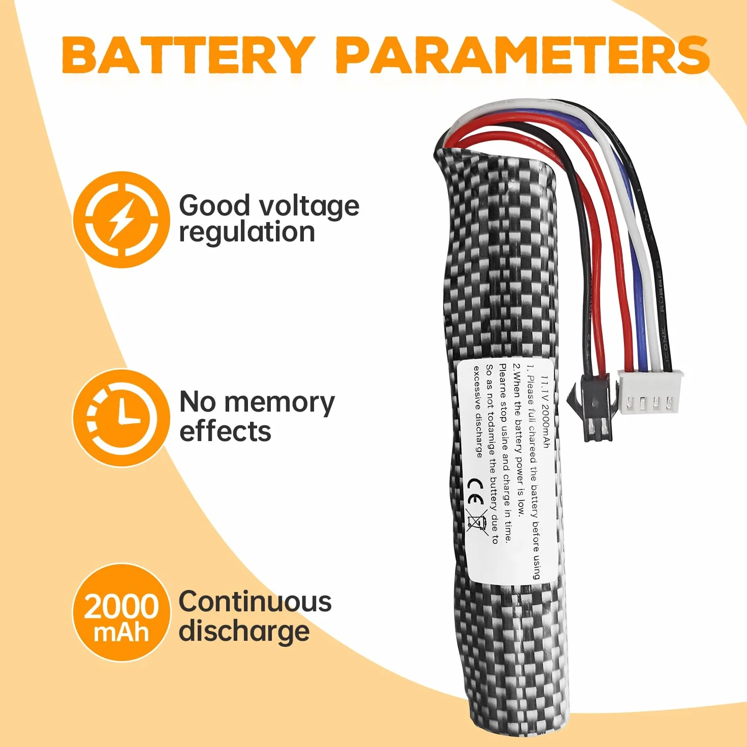 2PCS 3S 11.1V 2000mAh Li-ion batteria SM-2P connettore con cavo di ricarica USB per Airsoft Gel Water Ball Blaster Airsoft Gel Ball Shockwave batteria di ricambio