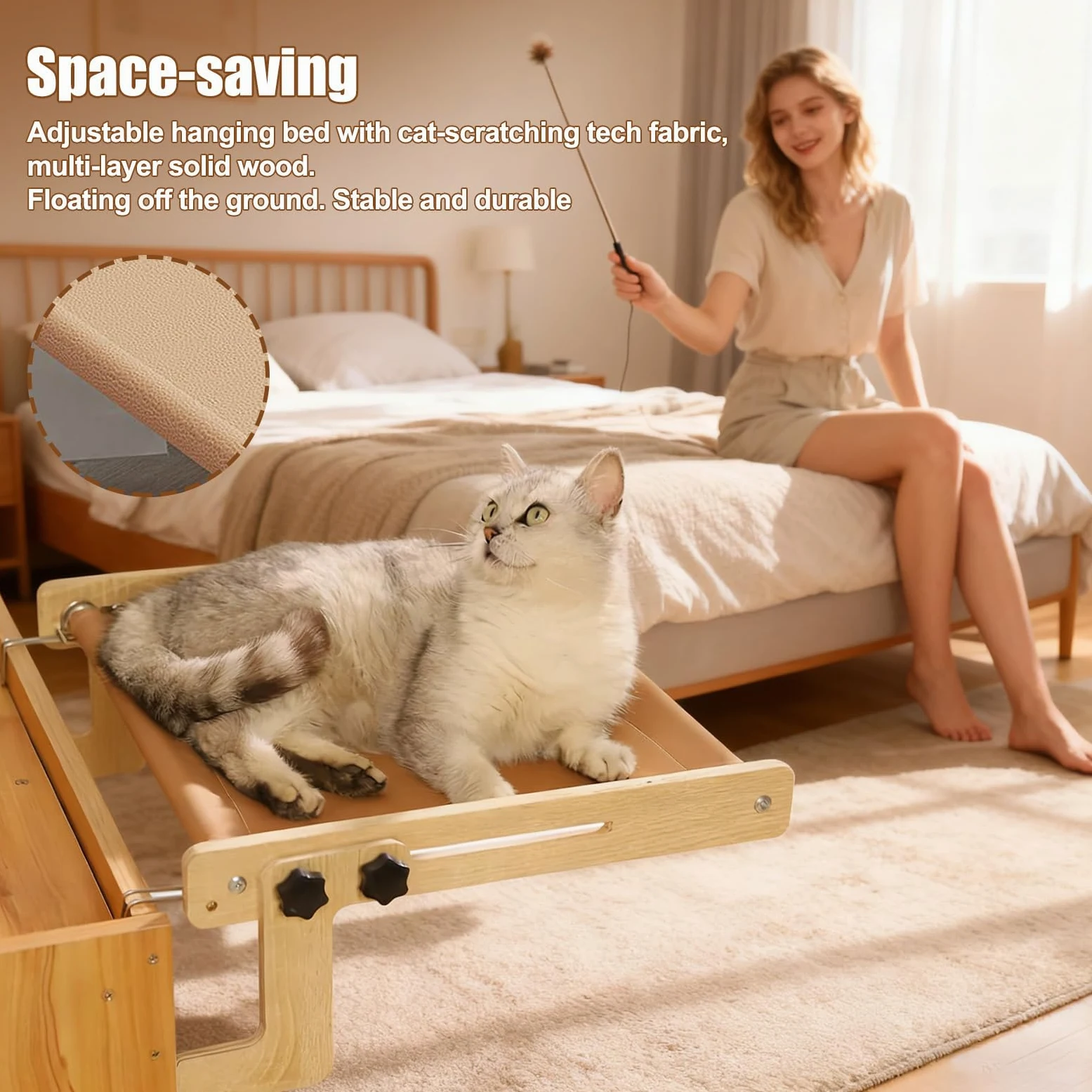Amaca Per Gatti Da Finestra Legno Senza Foratura Lettino Riposo Per | Per Gatti Da Finestra Da Interni Per Amanti Degli Animali Appartamento Ufficio Domestico Soggiorno Camera Balcone