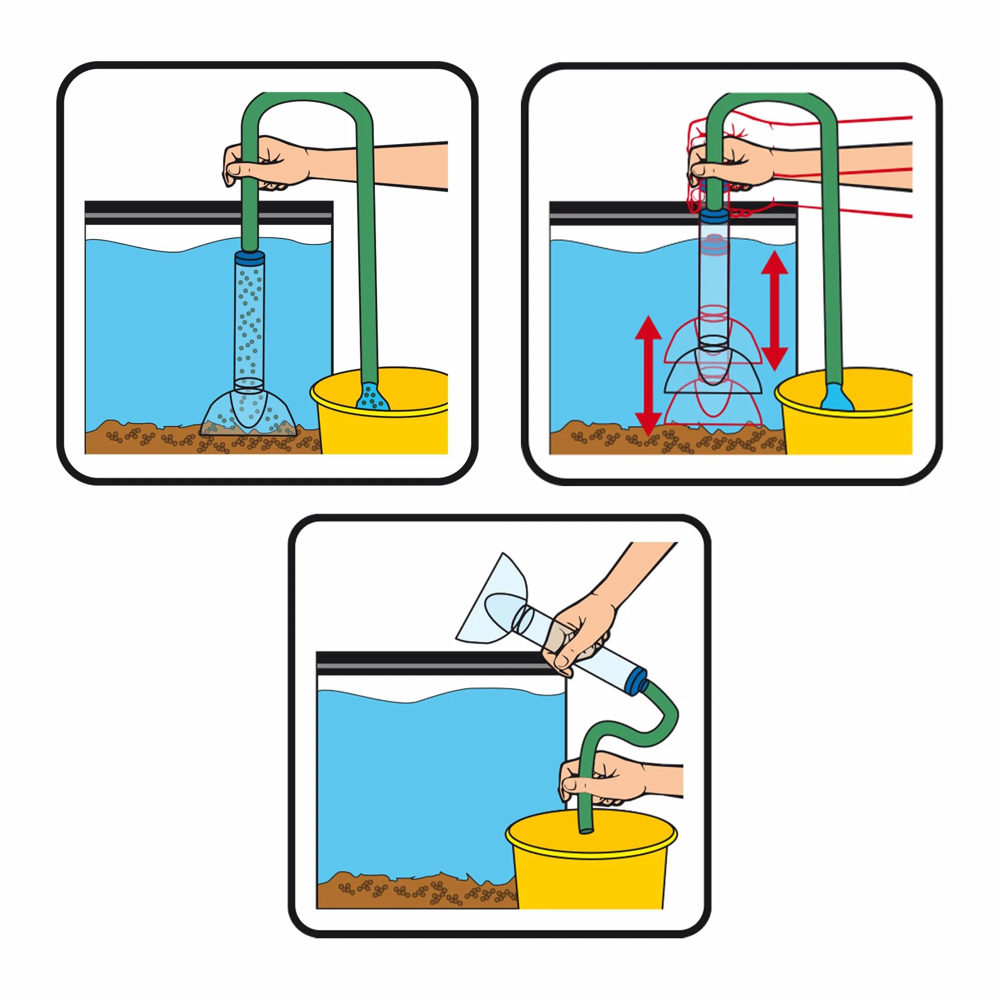 Amtra Sifone aspirarifiuti per pulizia acquario autoinnescante, Kit di Pulizia Acquario, Campana 30 CM