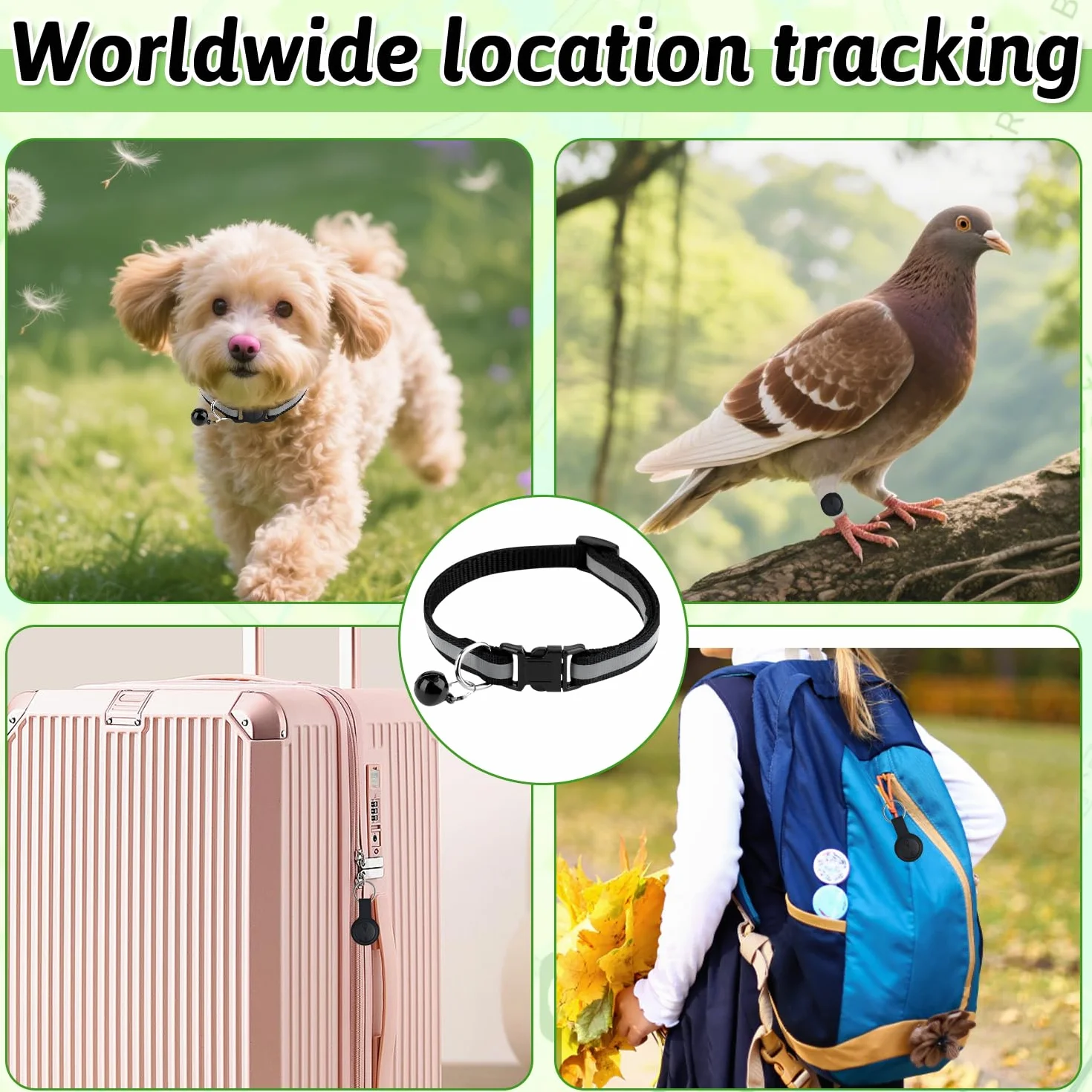 Collare GPS per Gatti, Localizzatore per Cani senza Abbonamento, Compatibile con iOS e Android, Tracciamento in Tempo Reale, Impermeabile IP67 con Lunga Durata della Batteria