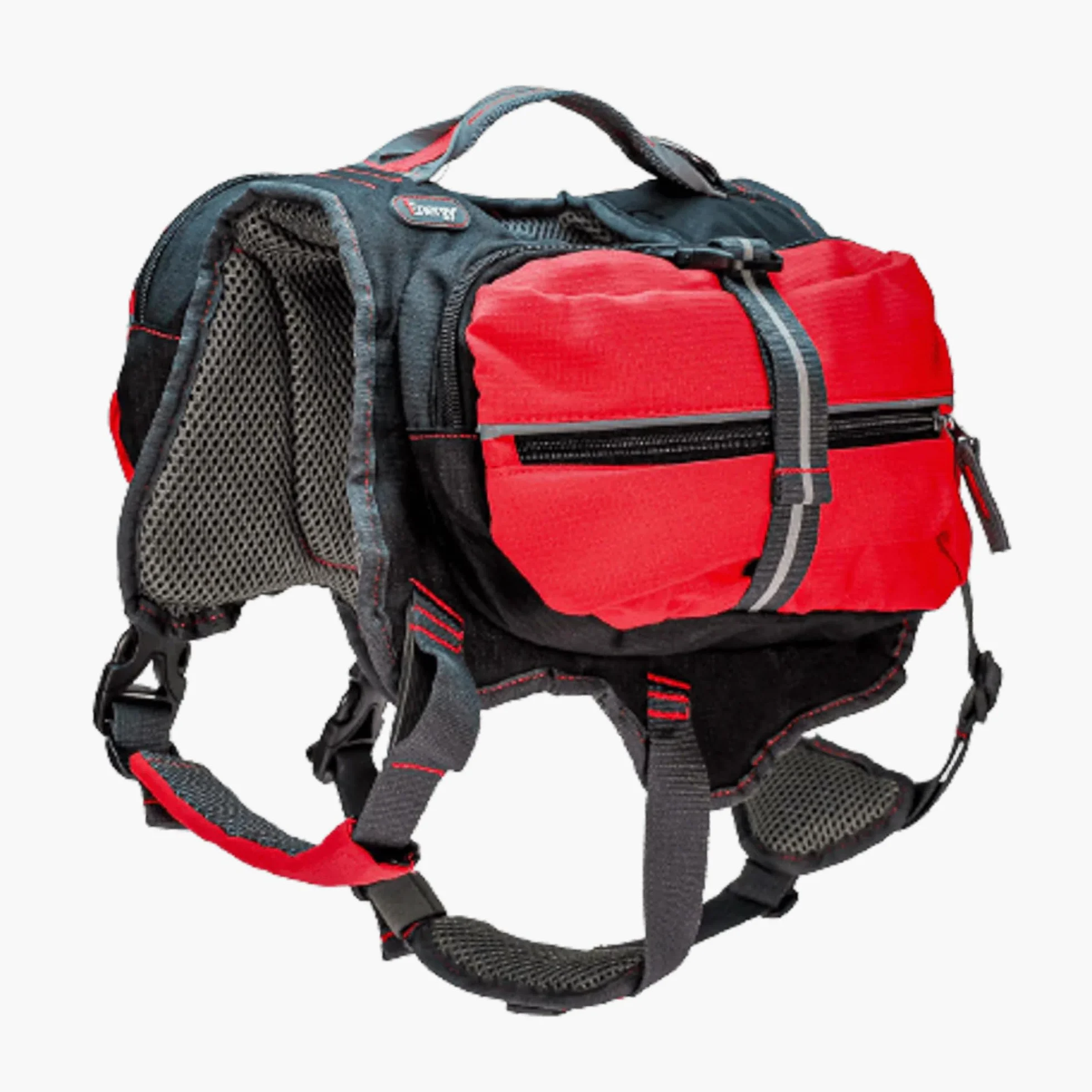 iEnergy Zaino per cani MAL - Zaino per cani - Zaino resistente alle intemperie per cani - Zaino da trekking ben imbottito, Rosso, Piccolo